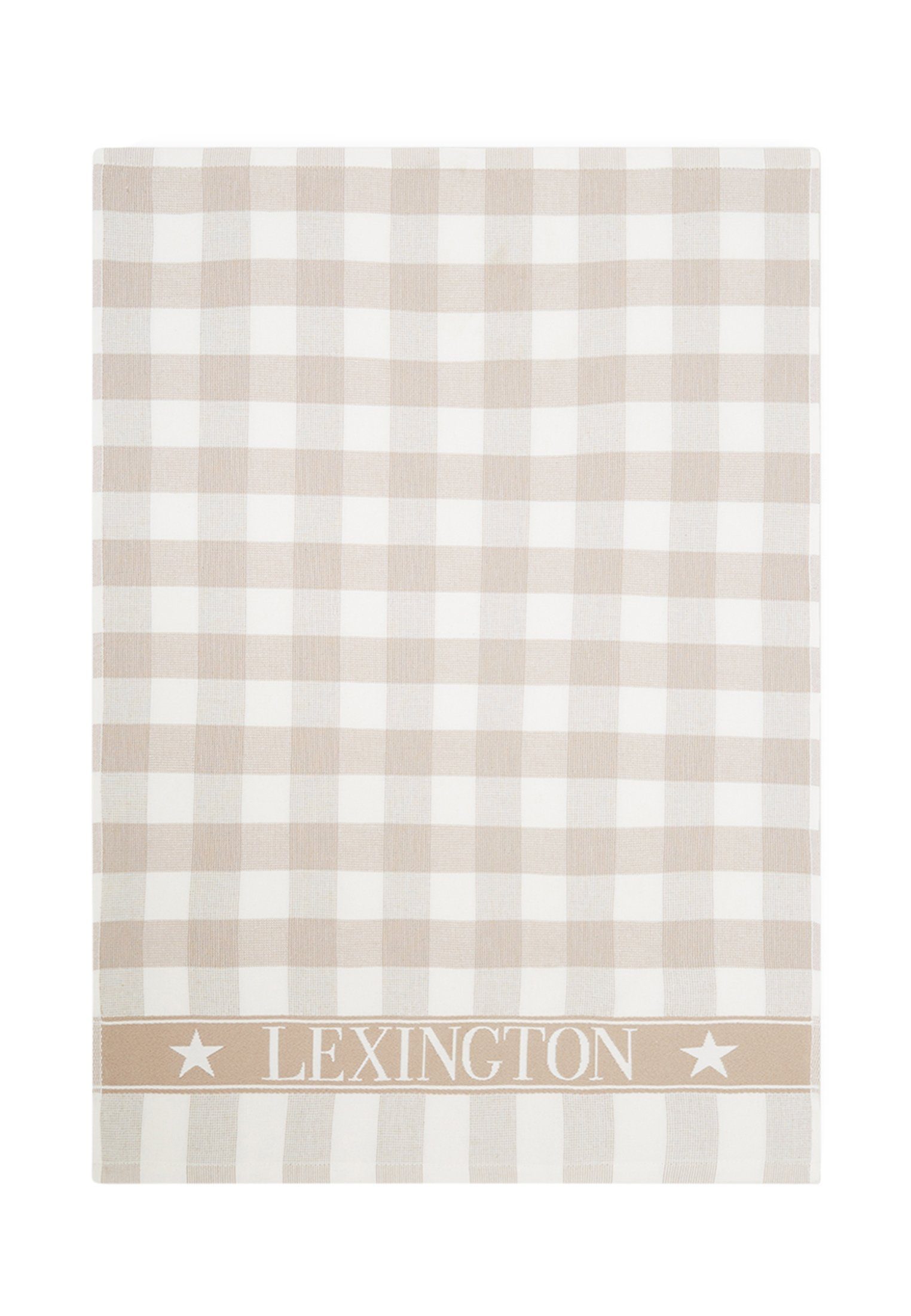 Lexington Handtuch Icons Checked Cotton Terry beige/white