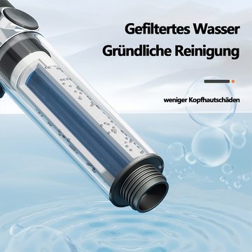 HAUSS SPLOE Handbrause Handbrause Duschkopf Sparduschkopf Regendusche Brausekopf Duschbrause, (Massage Dusche Wassersparend Hochdruck Druckerhöhende Duschbrause), 3 Strahlarten mit Filter und Stoppfunktion