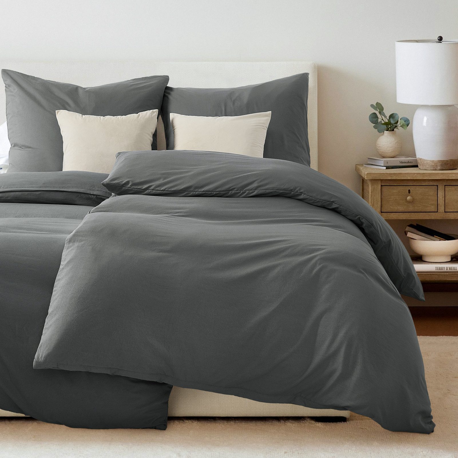 Topfinel Bettwäsche 135x200cm, Seersucker Bettwäsche-Sets, bügelfrei, allergiker, kühlende, 100% Mikrofaser, 3 teilig, Pflegeleicht, kuschelig, weich, Winter Sommer Herbst bedding set