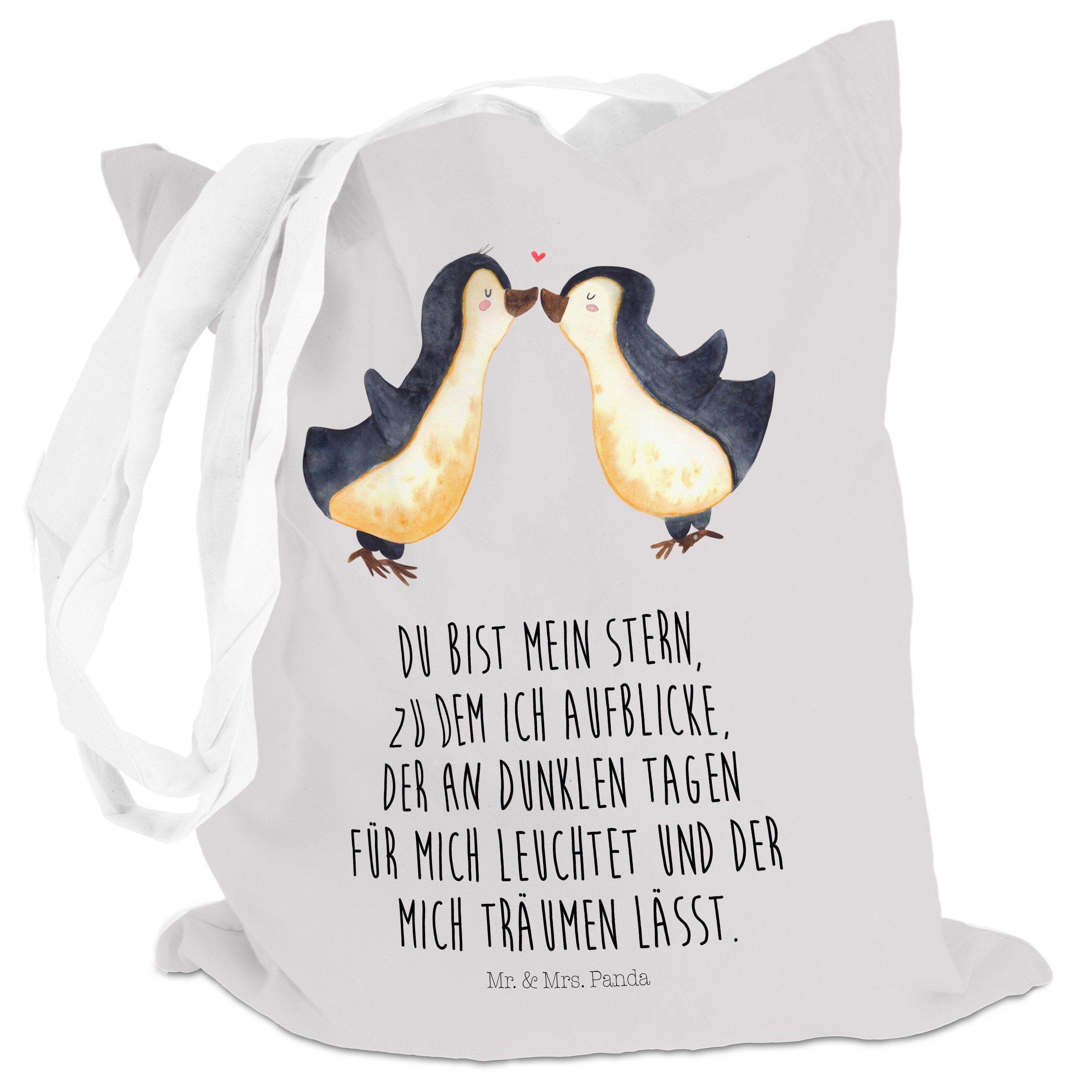 große Pinguin (1-tlg) - Liebe & - Grau Mr. Liebe, Tragetasche Hocheitstag, Mrs. Be Geschenk, Pastell Panda