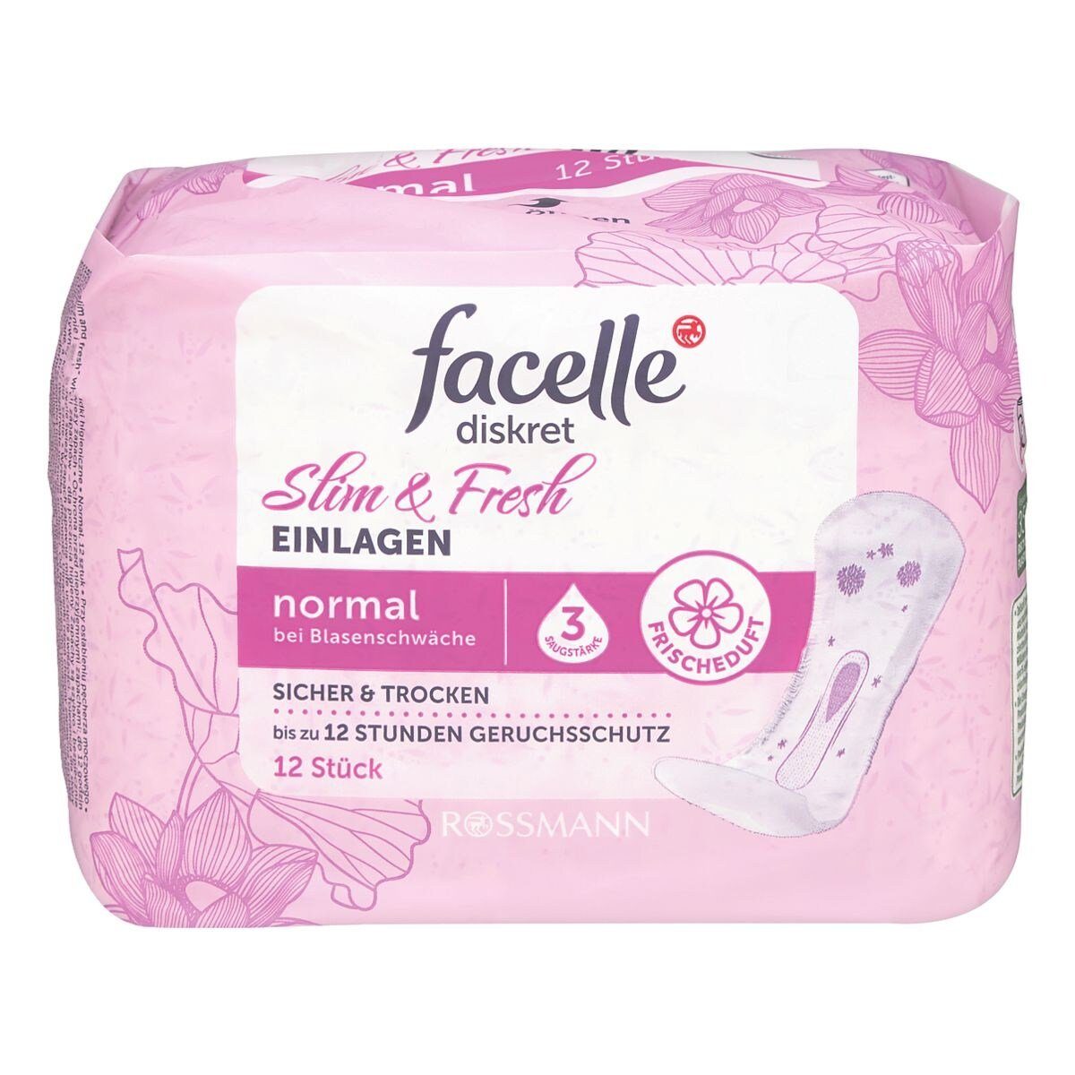 facelle Slip-Einlage Slim & Fresh, 12 Stück, mit Geruchsschutz