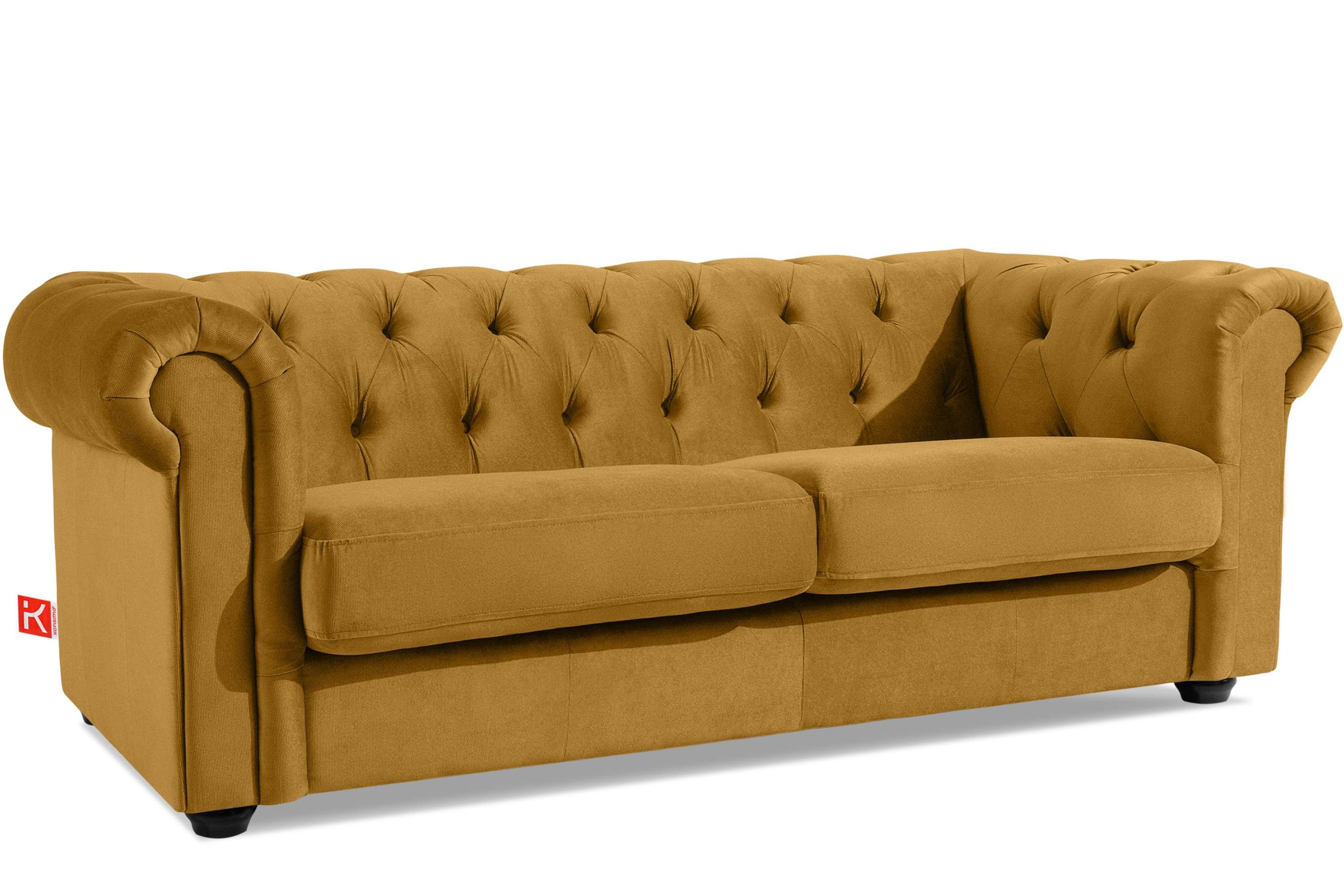 KONSIMO® Chesterfield-Sofa GRAVO 3-Sitzer Sofa, Einzelsofa, hergestellt in der EU, handgefertigte Steppung, elegante Armlehnen, Sitzkissen