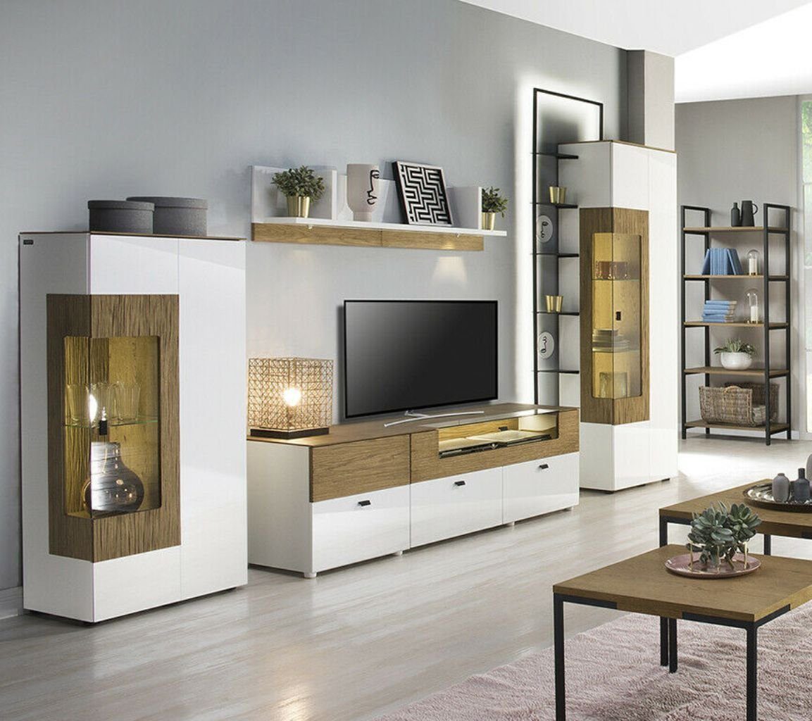 Vitrine Barock Wohnwand mit Vitrinen und RTV-Schrank in elegantem Design