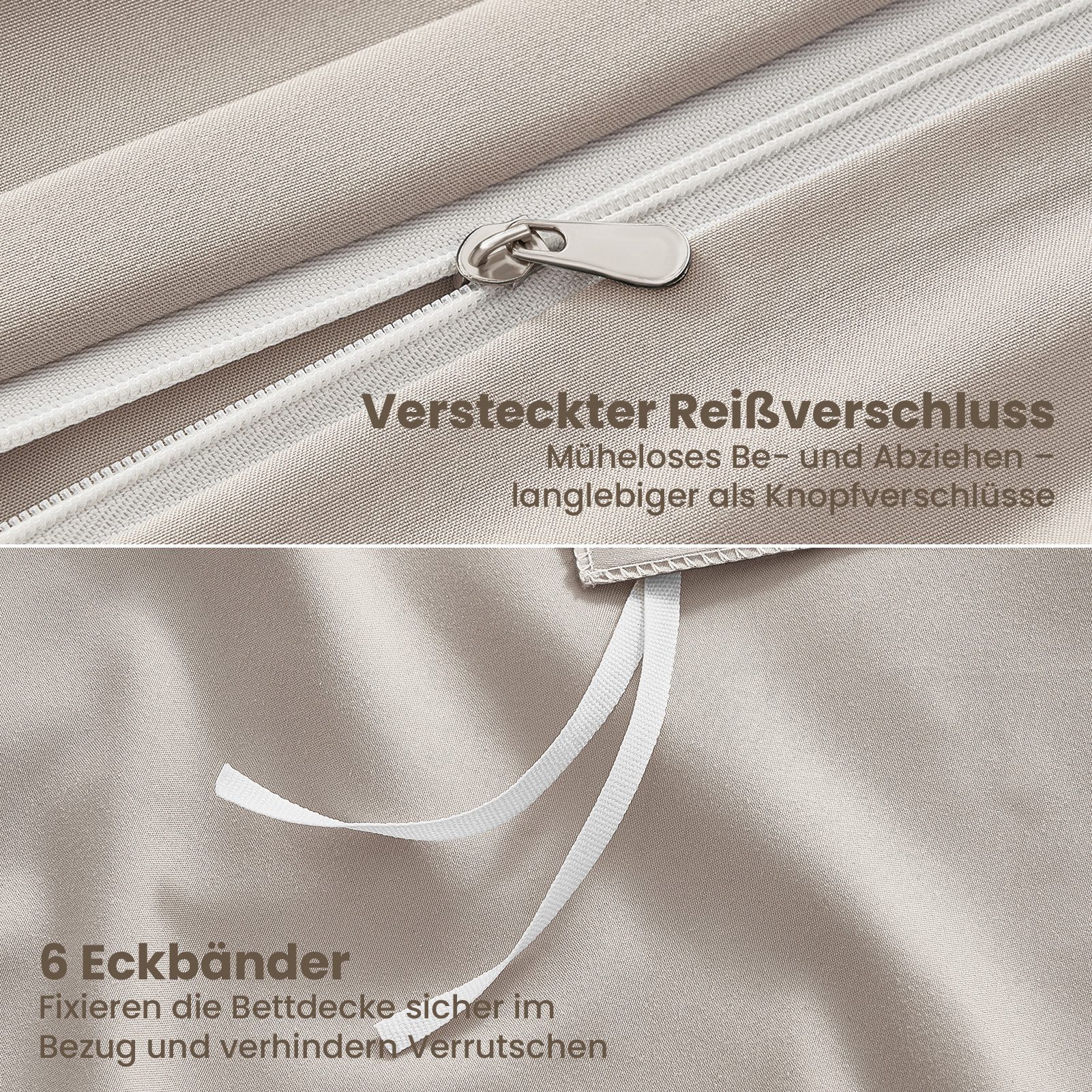 Topfinel Bettwäsche 135 x 200 4 teilig Leicht flanell mit reißverschluss kühlend bügelfrei, 90g/m² Flanell und Mikrofaser, 2 teilig, bettwäsche 155 x 220 sale e – Bild 5 von 5