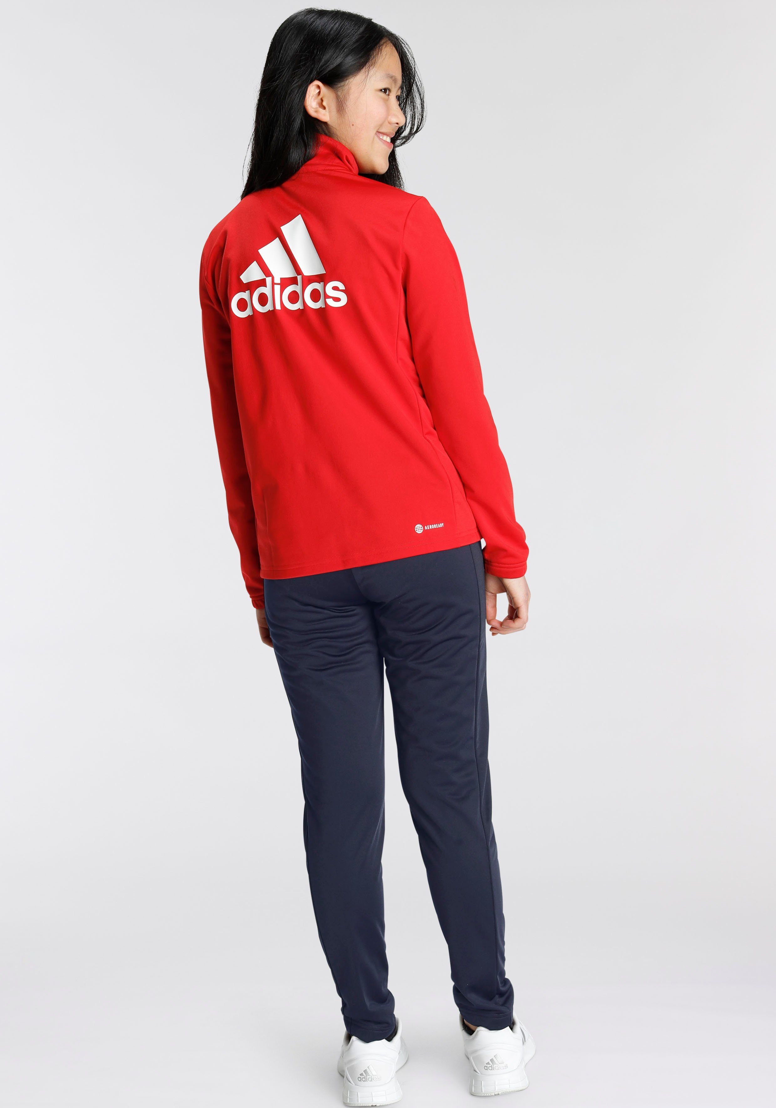 adidas Sportswear / BIG ESSENTIALS White Trainingsanzug LOGO Scarlet Better (2-tlg)