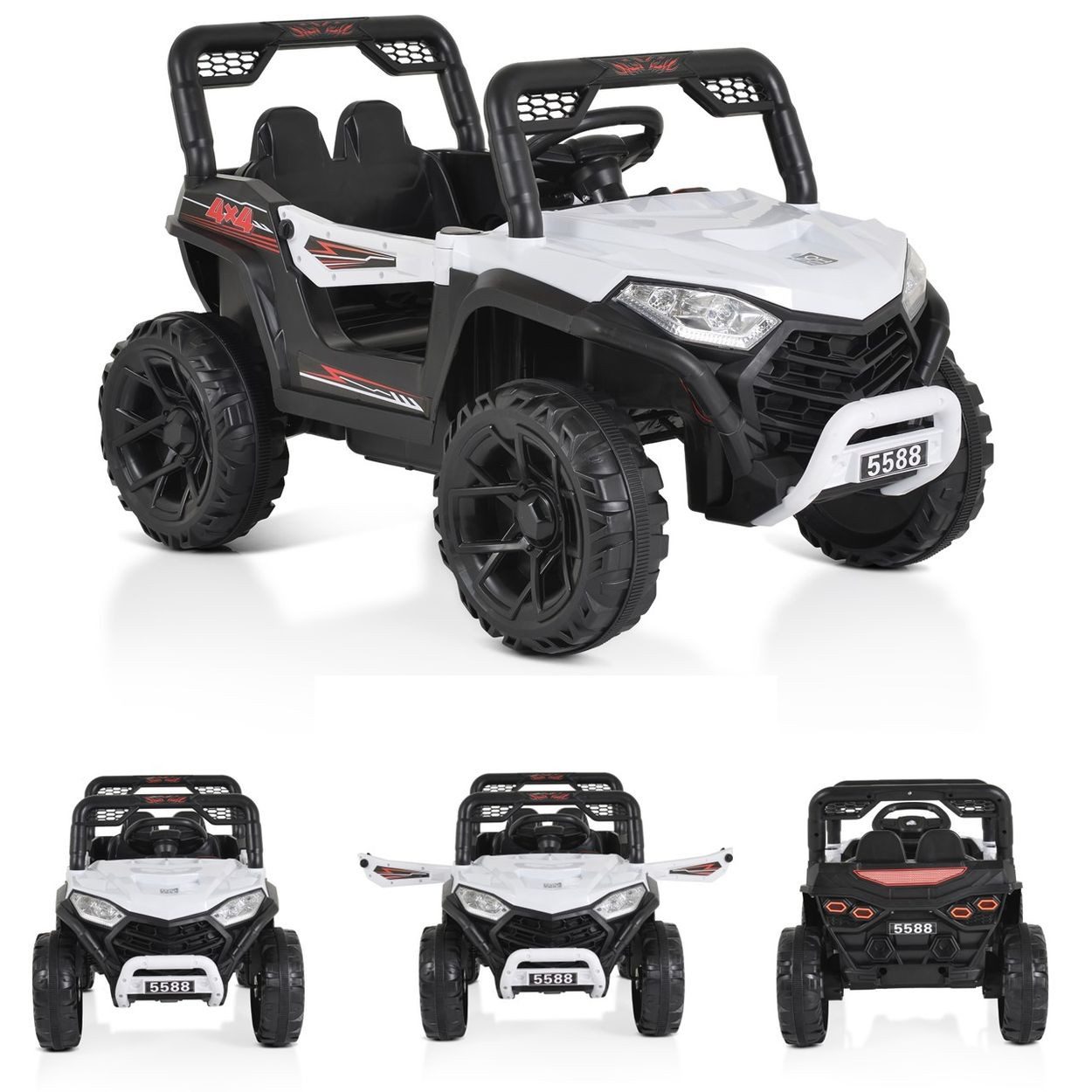Moni Elektro-Kinderauto UTV 5588, Belastbarkeit 30 kg, 2 Motoren, Fernbedienung, MP3- und USB-Anschluss, Schaukelfunktion