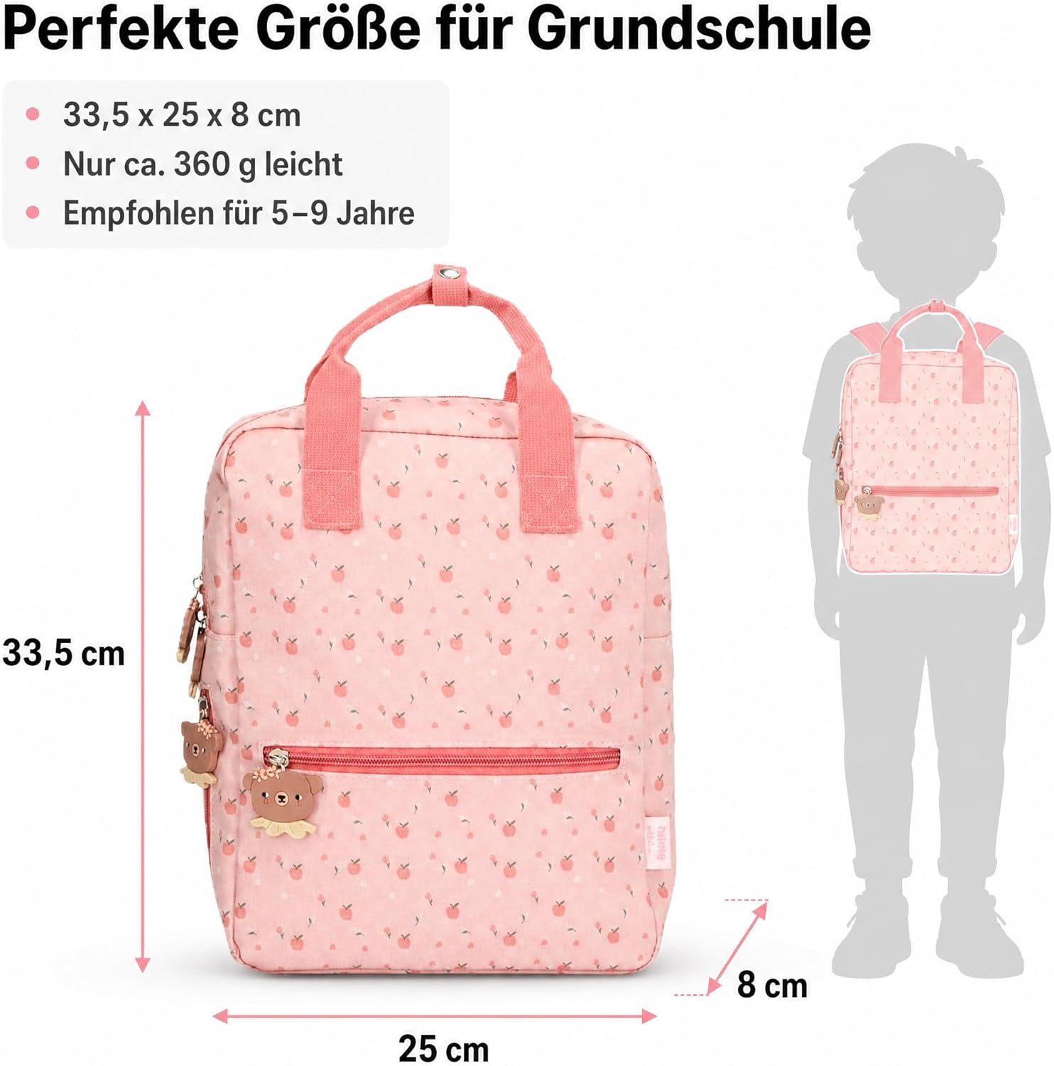 LK Trend & Style Kinderrucksack von Eef Lillemor und Tutete (nur 360g leicht, Dank der Trolly-Lasche, großartig auch für Reisen), Design und Funktionalität, Tro – Bild 5 von 5