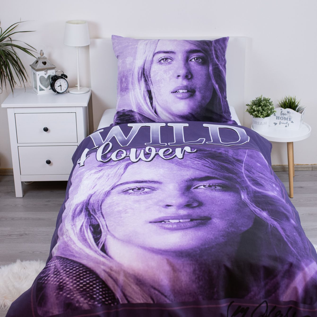 BILLIE EILISH Bettwäsche Billie Eilish Bettwäsche Set 135/140x200 Kopfkissen Bettbezug Fan, Baumwolle, 2 teilig, Wendbar mit 2 Motiven