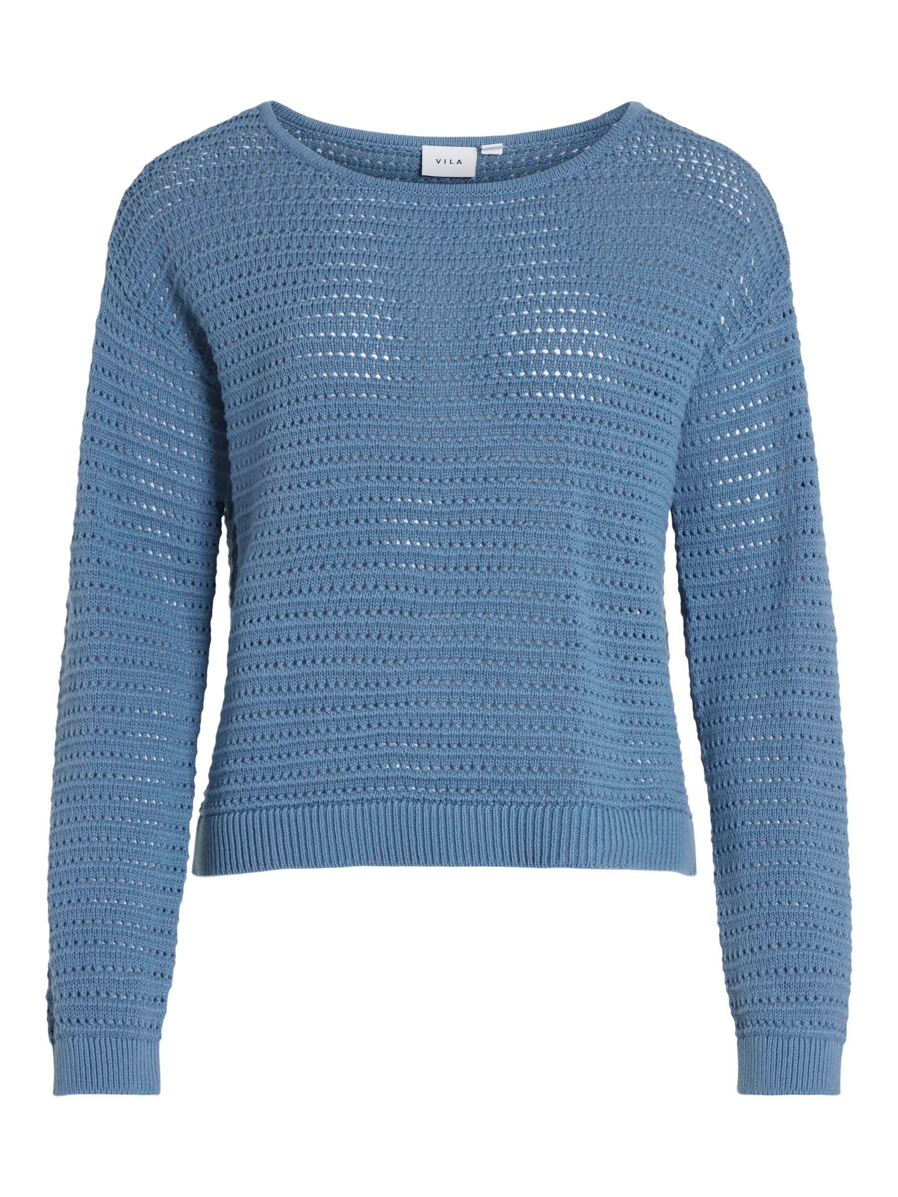 Vila Strickpullover Legerer Strickpullover Transparent Feinstrick VIBELLISI günstig online kaufen