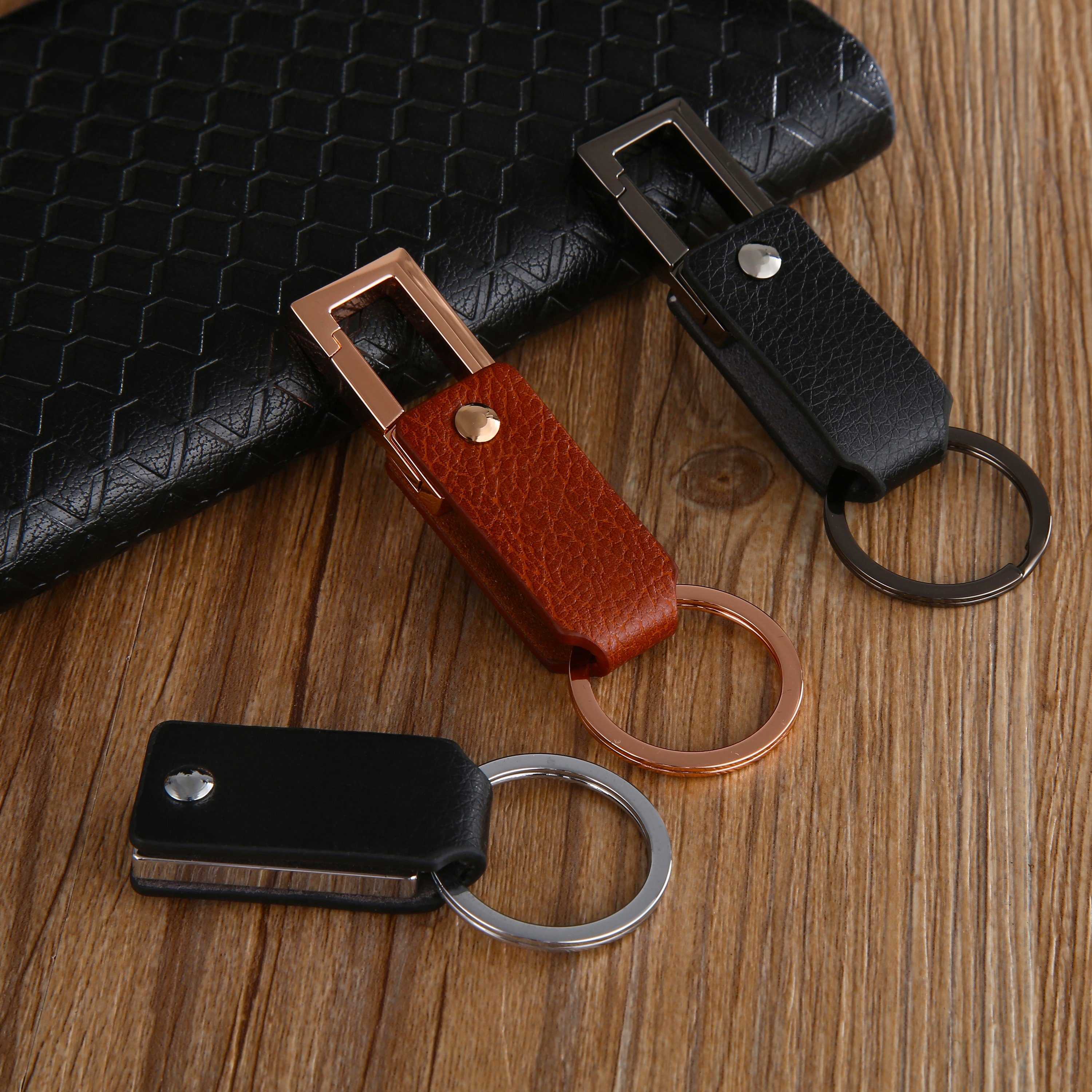 Schlüsselband und Cerbery Schlüsselring, mit Auto Kunstleder Schlüsselanhänger Schlüsselanhänger Geschenkbox Schlüsselhalter aus Geschenk Gold Ringen Leder - Schlüsselbund