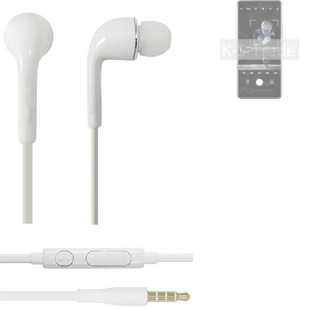 K-S-Trade für Xiaomi 12 Pro Dimensity In-Ear-Kopfhörer (Kopfhörer Headset mit Mikrofon u Lautstärkeregler weiß 3,5mm)