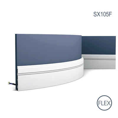 Orac Decor Flexprofil »SX105F« (1-St., Flexible Sockelleiste, Stuckleiste, Zierleiste, 2 m), weiß, vorgrundiert