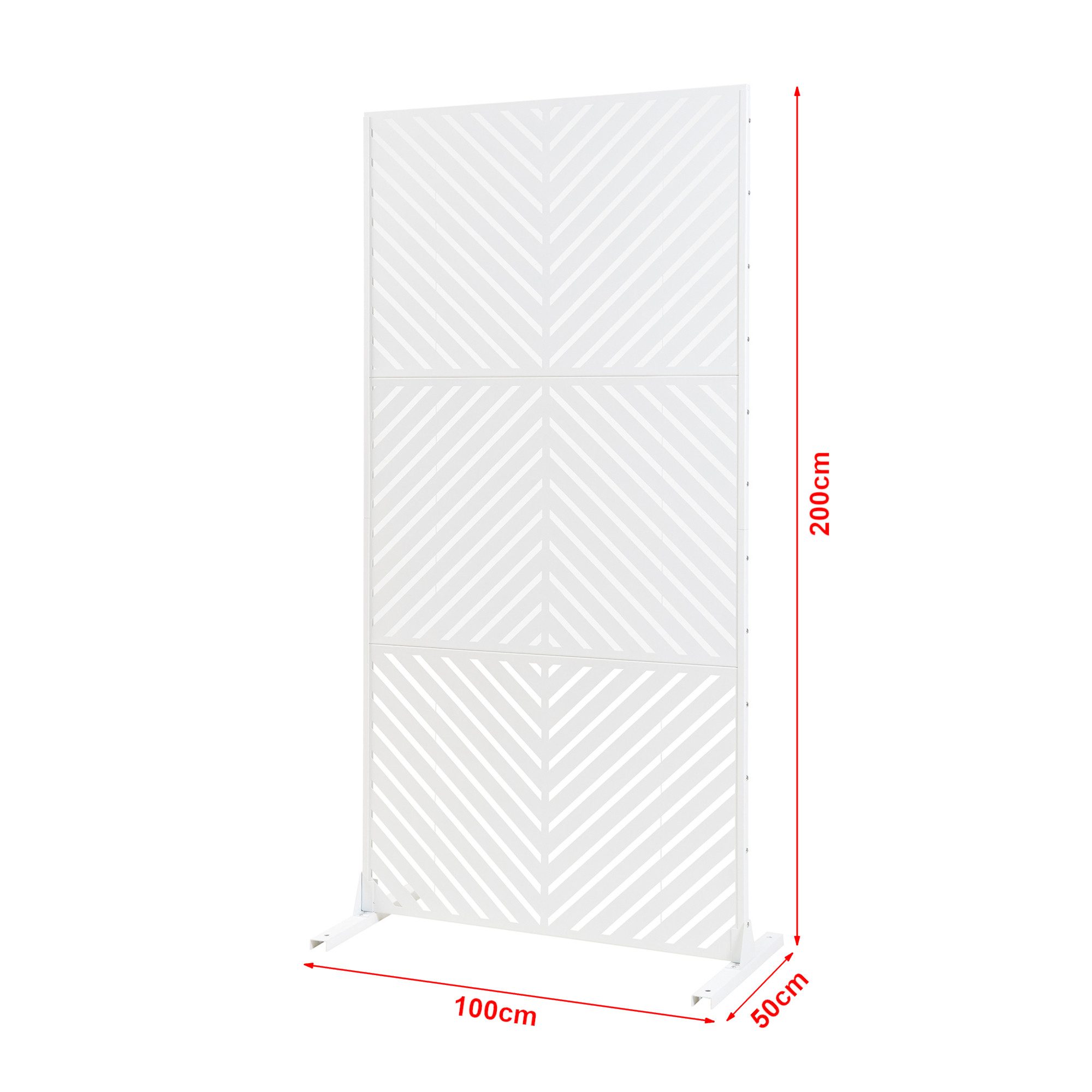 casa.pro Raumteiler, »Kekan« Indoor verzinkter Stahl 200 x 100 x 50 cm Weiß