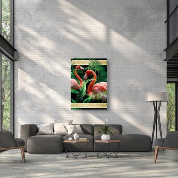 ArtMind XXL-Wandbild FLAMINGO, Premium Wandbilder als Poster & gerahmte Leinwand in 4 Größen, Wall Art, Bild, moderne Kunst