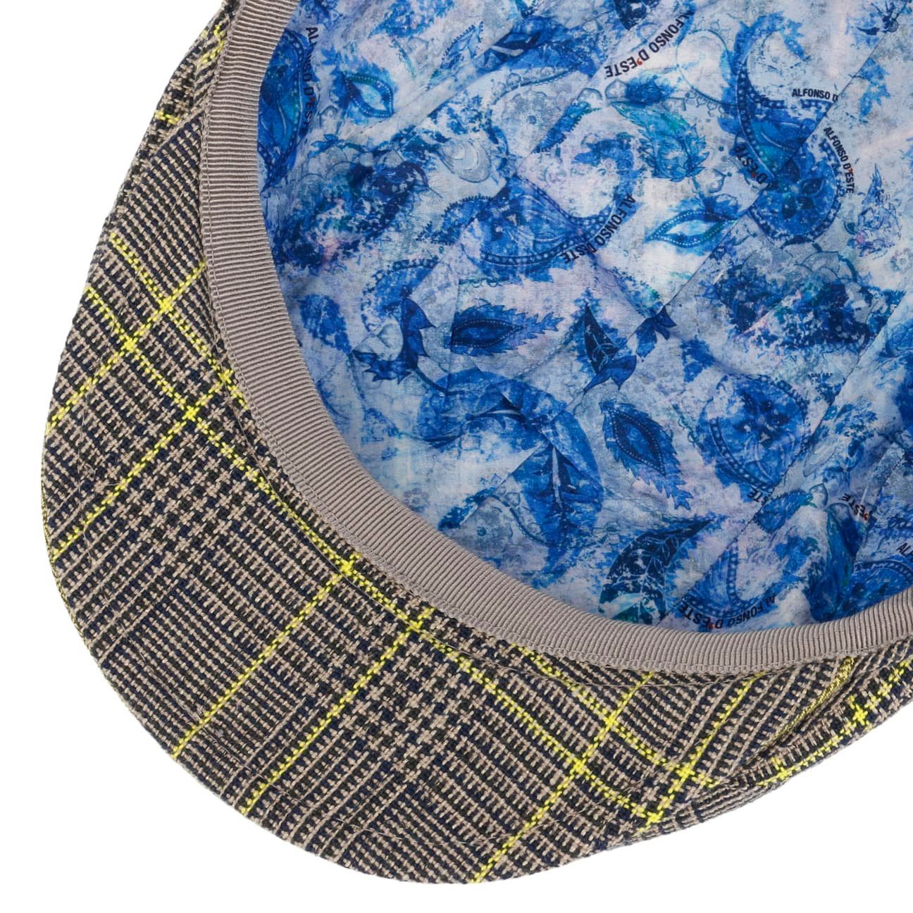 Alfonso D´Este Flat Cap (1-St) Schirmmütze mit Schirm, Made in Italy