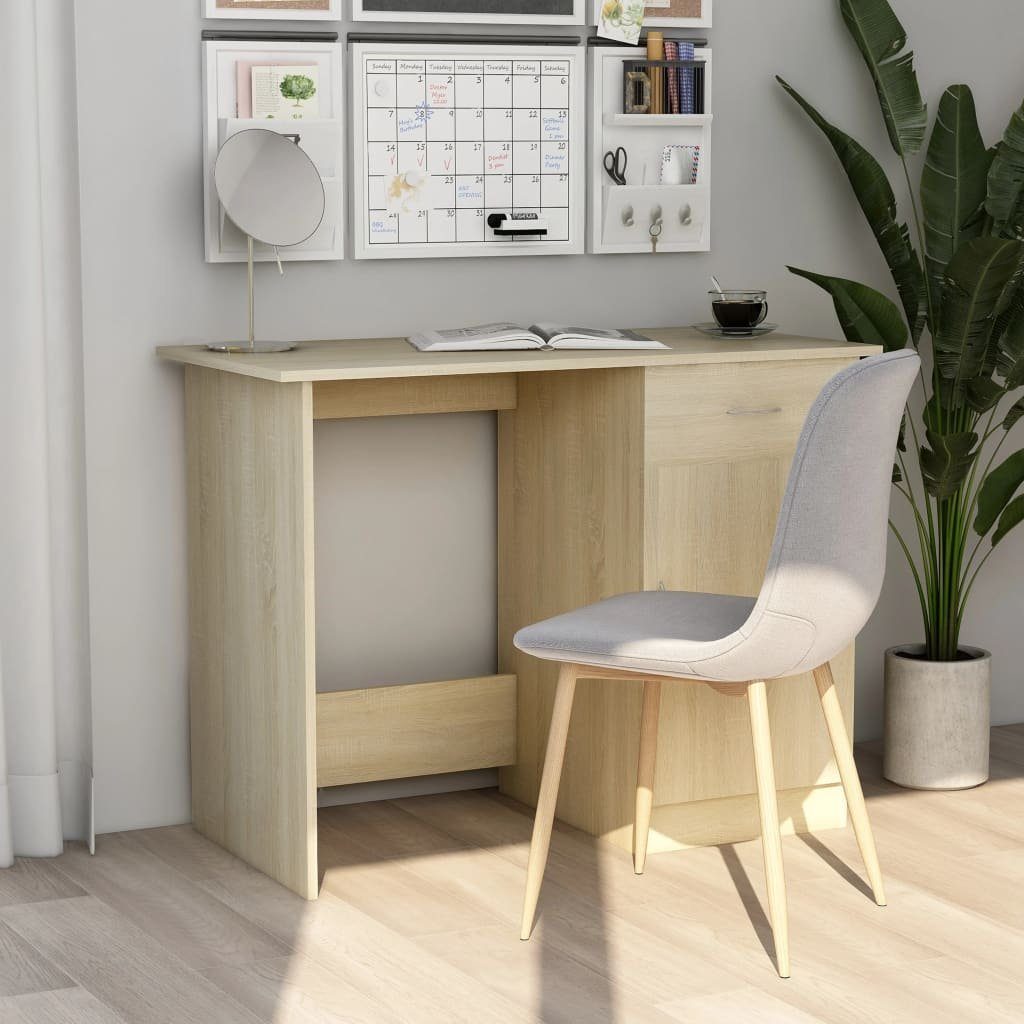 furnicato Schreibtisch Sonoma-Eiche 100x50x76 cm Holzwerkstoff