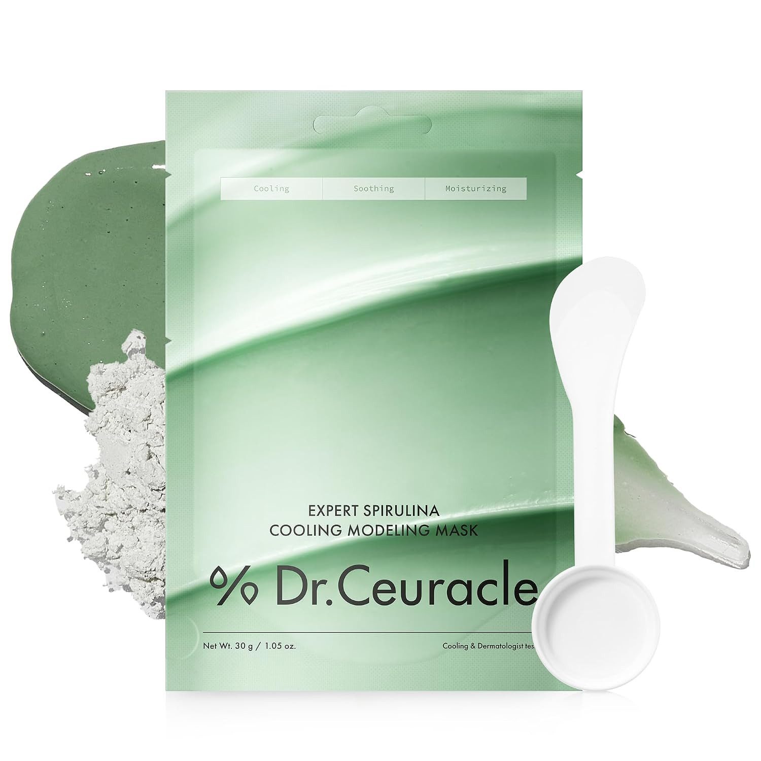Dr. Ceuracle Gesichtsmaske Expert Spirulina Cooling Modeling Mask 30 g, mit Spirulina & Pfefferminzöl, kühlend, zum Anmischen