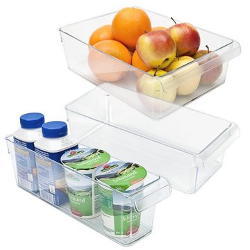 Rotho Babydesign Küchenorganizer-Set Rotho Loft 3er-Set Kühlschrankorganizer, Aufbewahrungsbox, Vorratsbehälter Kunststoff (PP) BPA-frei, transparent S + M + L, (3-tlg)