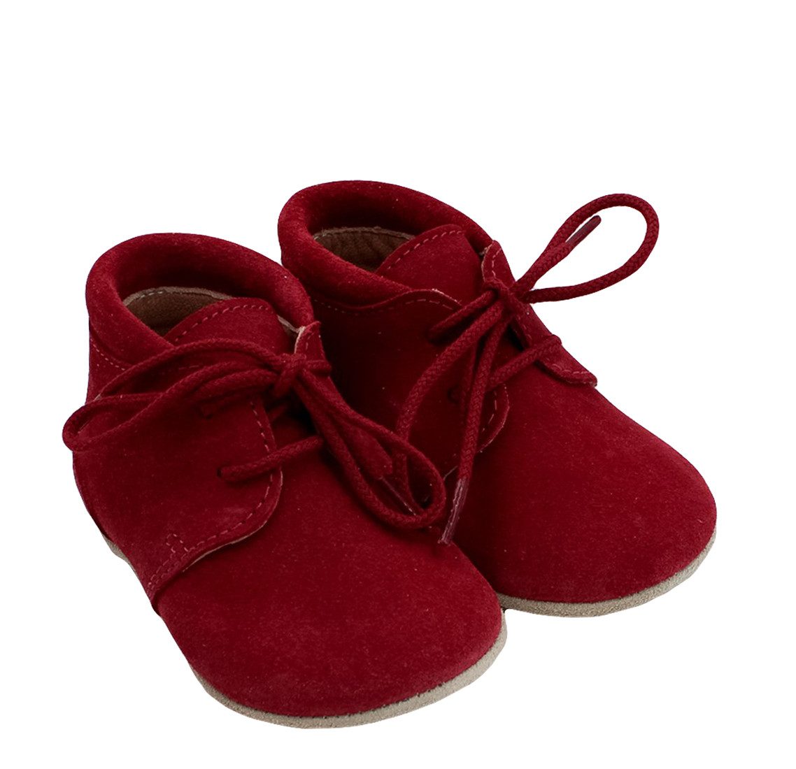 Pololo Barfußschuhe Lauflernschuhe Porto Leder Rot Schnürer Lauflernschuh