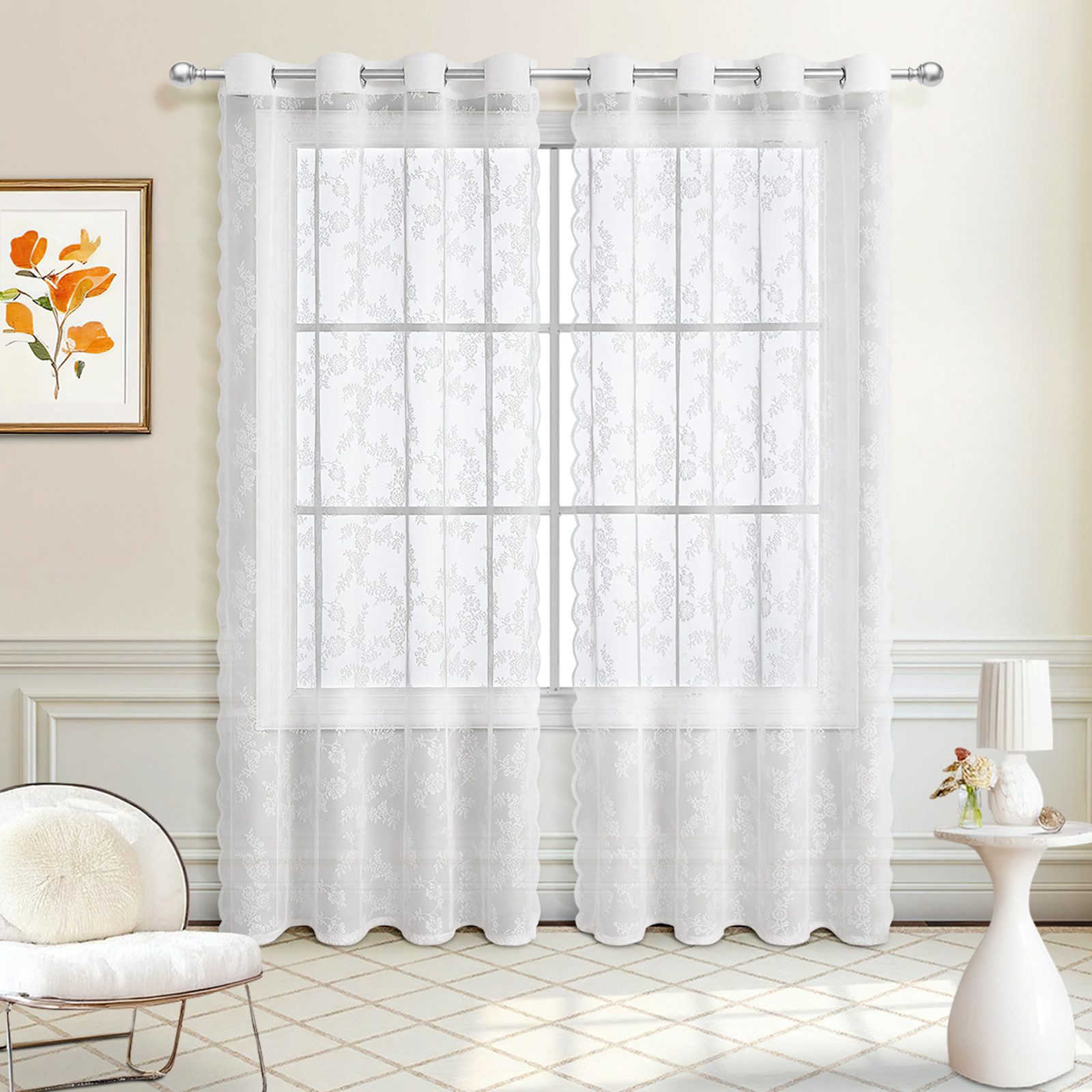 BTTO V&G Gardine Transparente Vorhänge, Florale günstig online kaufen
