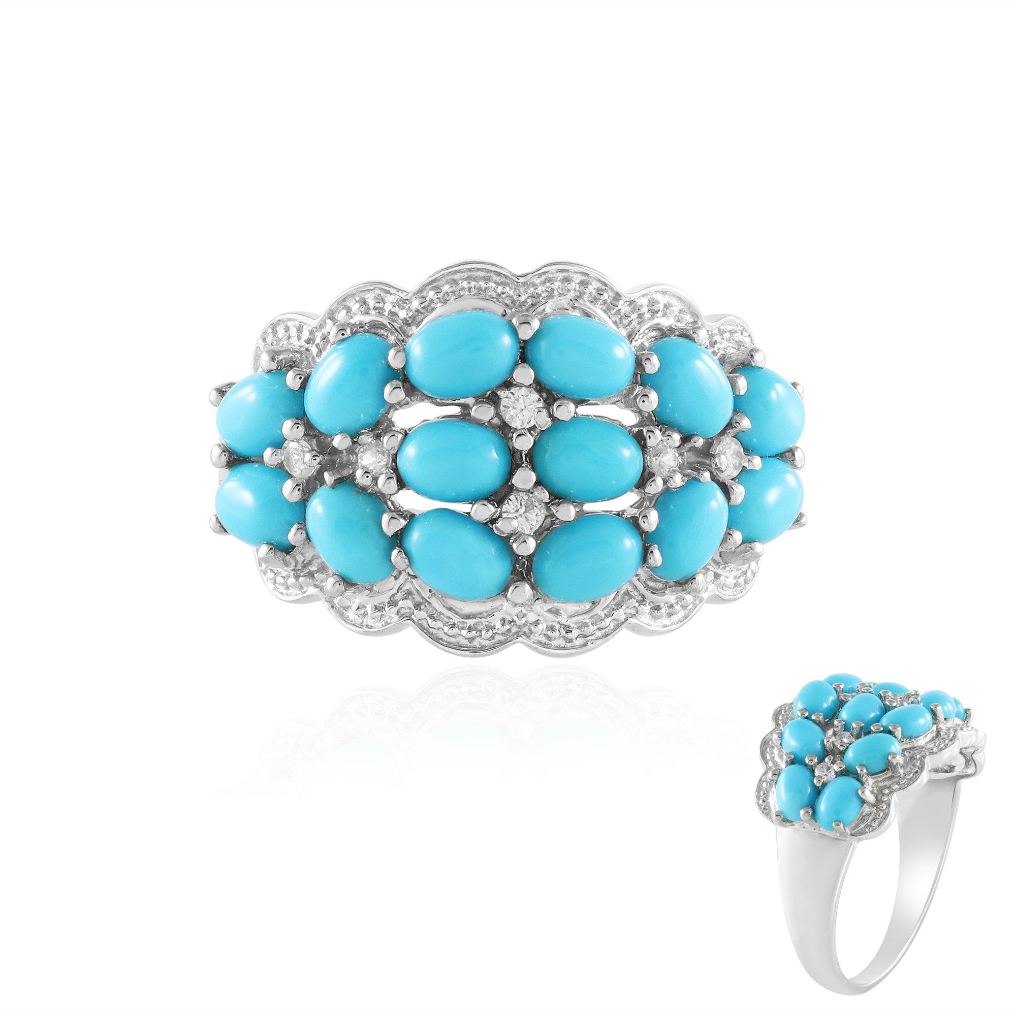Cavill Silberring Dornröschen Türkis Silber Ring (1-tlg)
