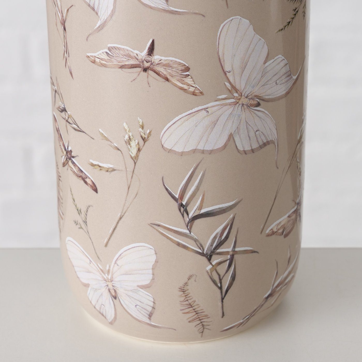 St) Blumenvase (2 Dekovase Set 2er BOLTZE "Falana" in Keramik weiß/taube, Vase aus