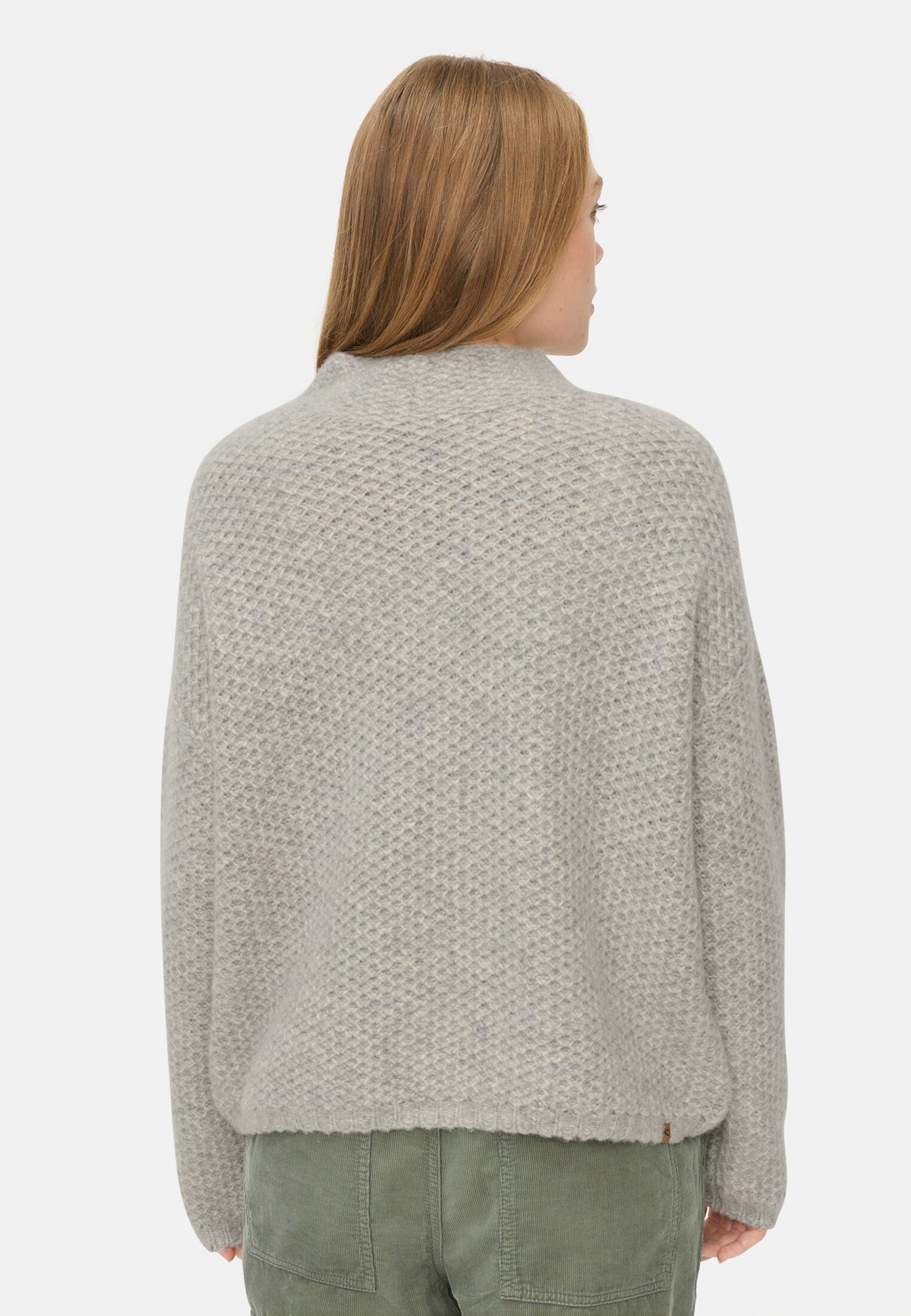 camel active Pullunder Strickpullover mit Stehkragen Langarm