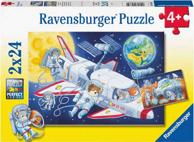 Ravensburger Puzzle Reise durch den Weltraum, 48 Puzzleteile, 2 x 24 Teile; Made in Europe; FSC® - schützt Wald - weltweit