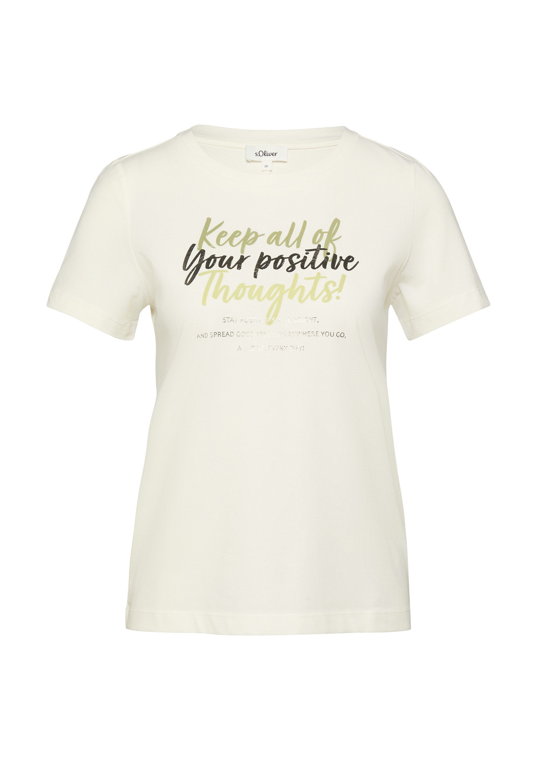 s.Oliver Kurzarmshirt T-Shirt T-Shirt aus weichem Baumwollmix mit Artwork günstig online kaufen