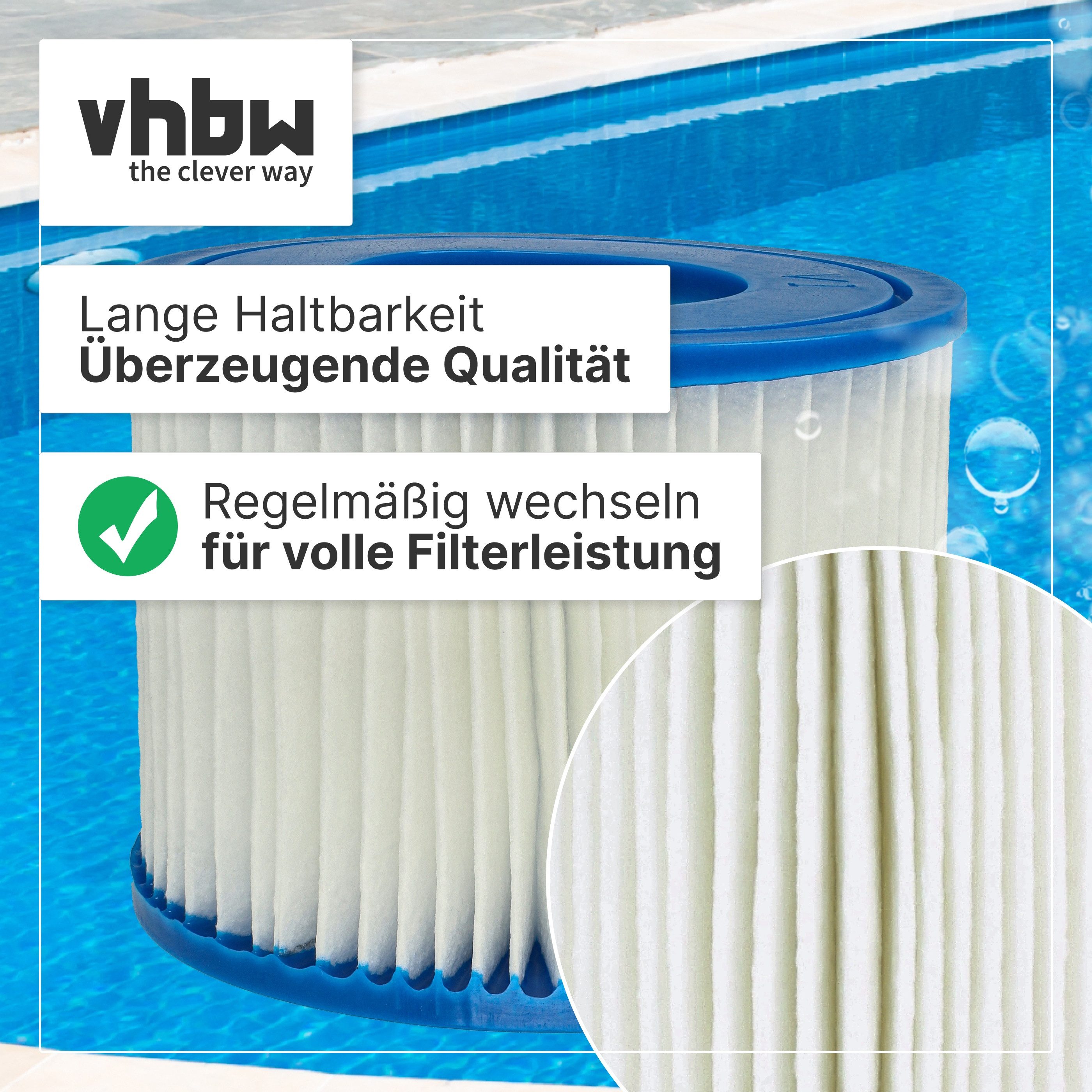 vhbw Ersatzfilter passend für Bestway Lay-Z-Spa Saint Tropez, Monaco, Miami, Paris, Palm, Zuverlässiger Ersatzfilter für Ihren Massage-Pool, Hält die – Bild 5 von 5
