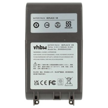 vhbw kompatibel mit Dyson SV10, V8, V8 Absolute Cord-Free, V8 Animal, V8 Staubsauger-Akku Li-Ion 1500 mAh (21,6 V)