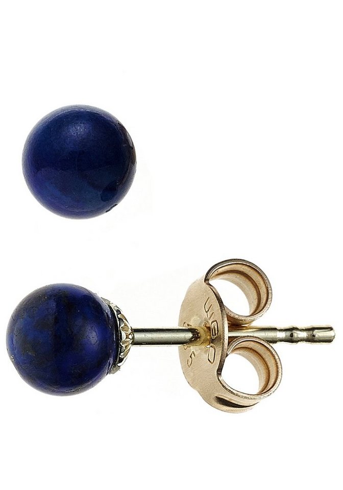 JOBO Paar Ohrstecker, 585 Gold mit Lapis... JOBO Paar Ohrstecker, 585 Gold mit Lapis...