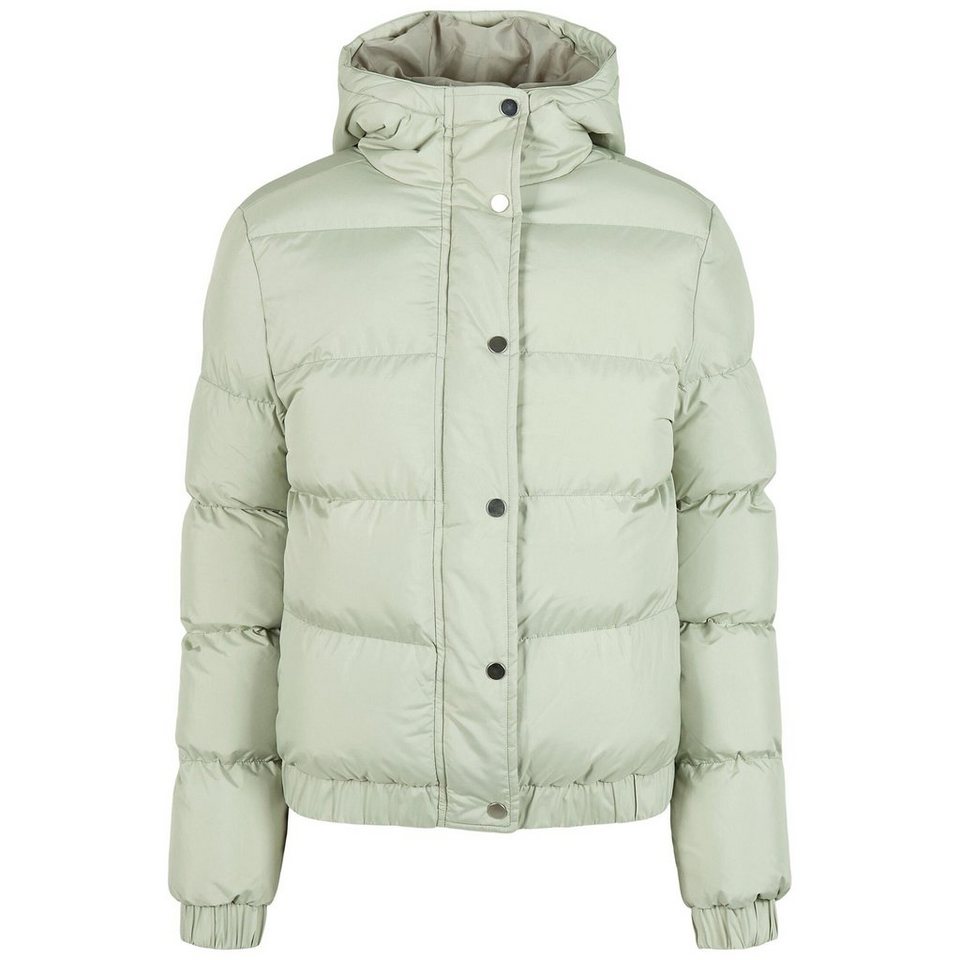 URBAN CLASSICS Winterjacke Damen Ladies Hooded Puffer Jacket (1-St), grün