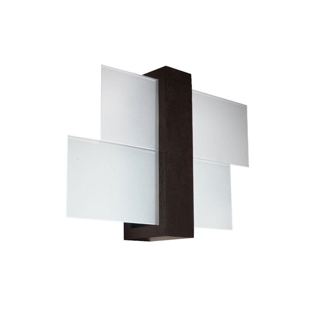 FENIKS 1x Wandleuchte wenge, SOLLUX Deckenleuchte 30x12x30 E27, Wandlampe ca. cm 1 lighting