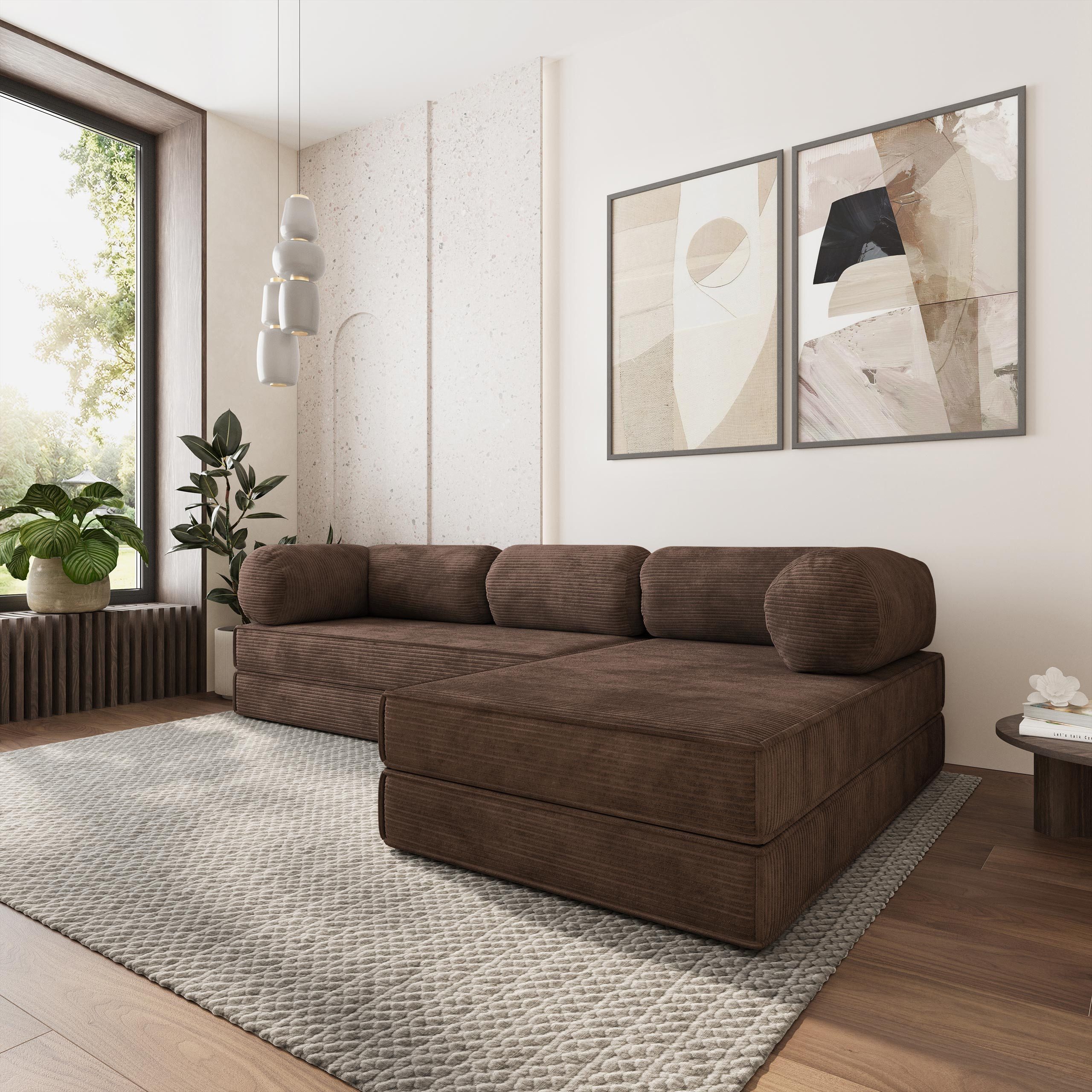 Masseno Ecksofa ETERA modulares Boneless Sofa mit Schlaffunktion