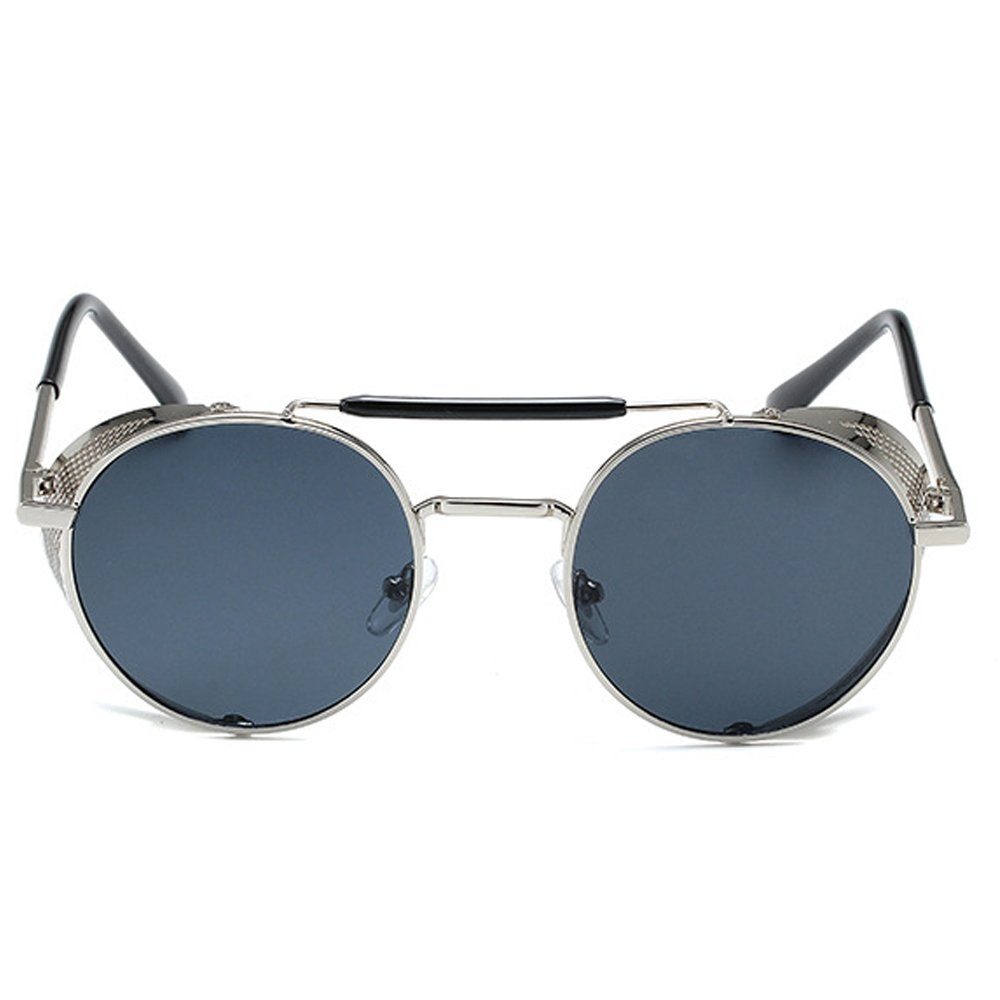 GelldG Sonnenbrille »Brille Steampunk Stil Rund Vintage Polarisiert  Sonnenbrillen Retro Brillen UV400 Schutz Metall Rahmen«