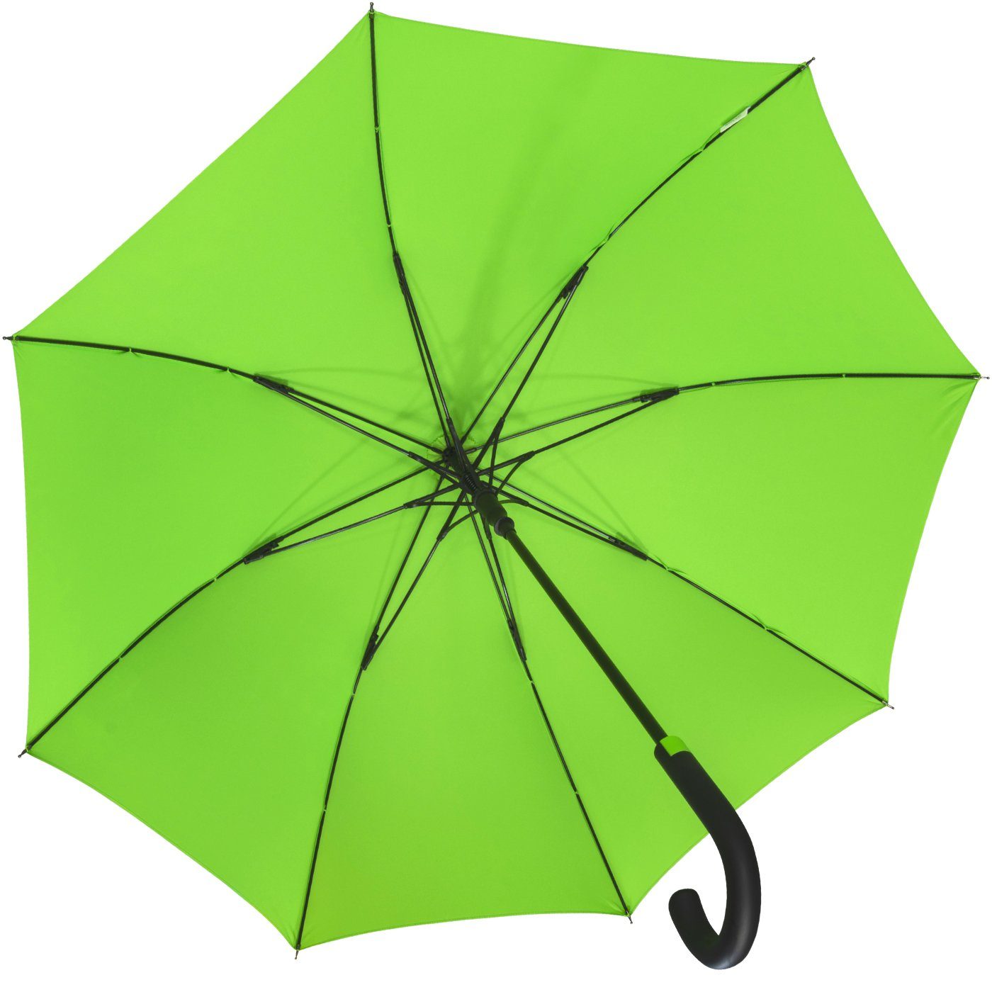 iX-brella Stockregenschirm Fiberglas, XL 110 cm groß, stabil, mit Automatik, mit überschlagfähigem Dach - windproof - grün – Bild 4 von 5