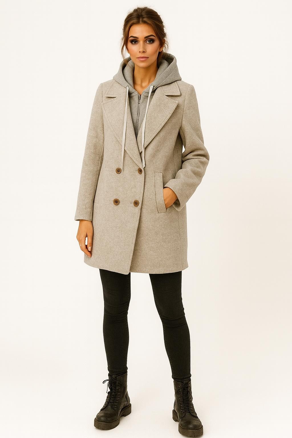 Worldclassca Kurzmantel Worldclassca Damen Kurzmantel mit Hoodie Zweireihig günstig online kaufen