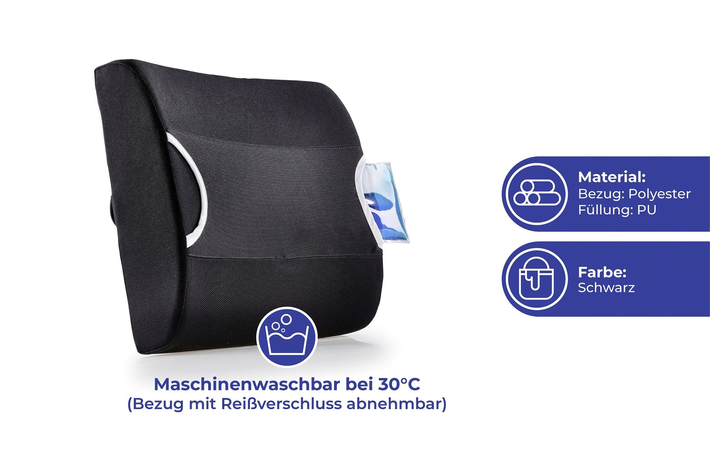 Rückenkissen integriertem mit Rückenstützkissen, Wärme-/Kältepad Maximex Kühlendes