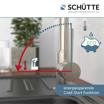 Schütte Spültischarmatur CORNWALL energiesparender Cold-Start, 360° schwenkbare Mischbatterie, Hochdruck