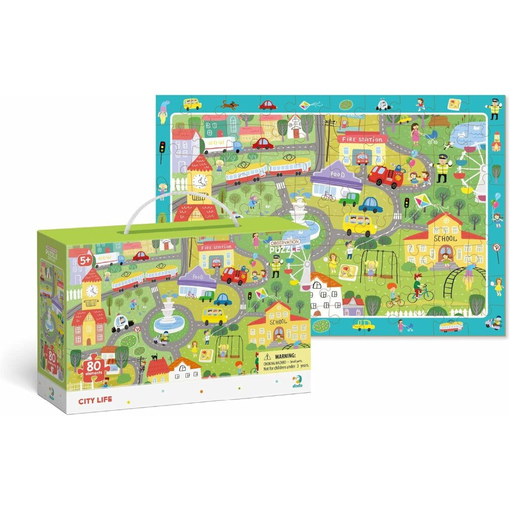 dodo Puzzle DODO Picture Search Puzzle Urban Life 80 Teile, Puzzleteile