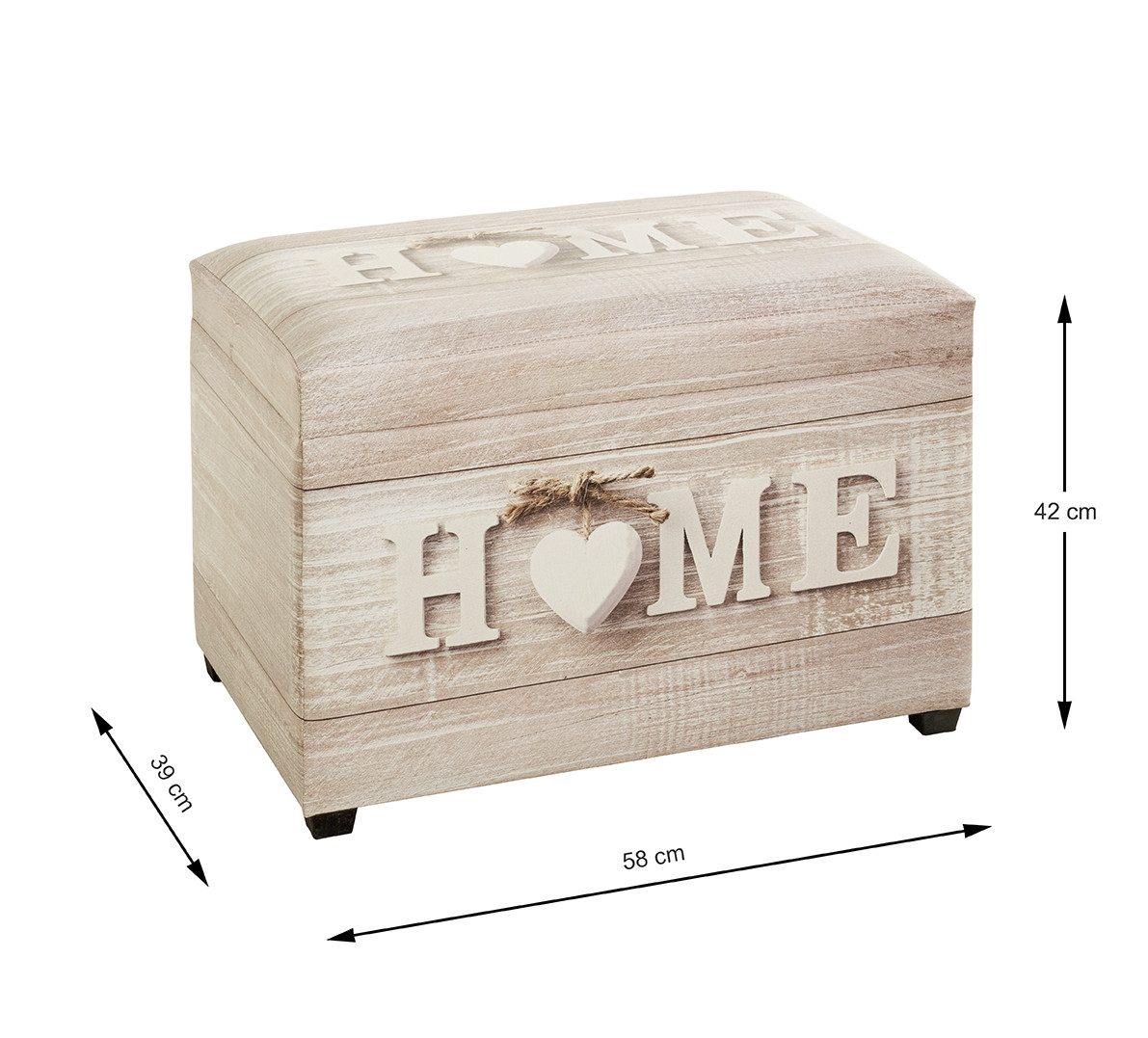 HAKU Sitztruhe in Motiv - 58x42x39cm (BxHxT)