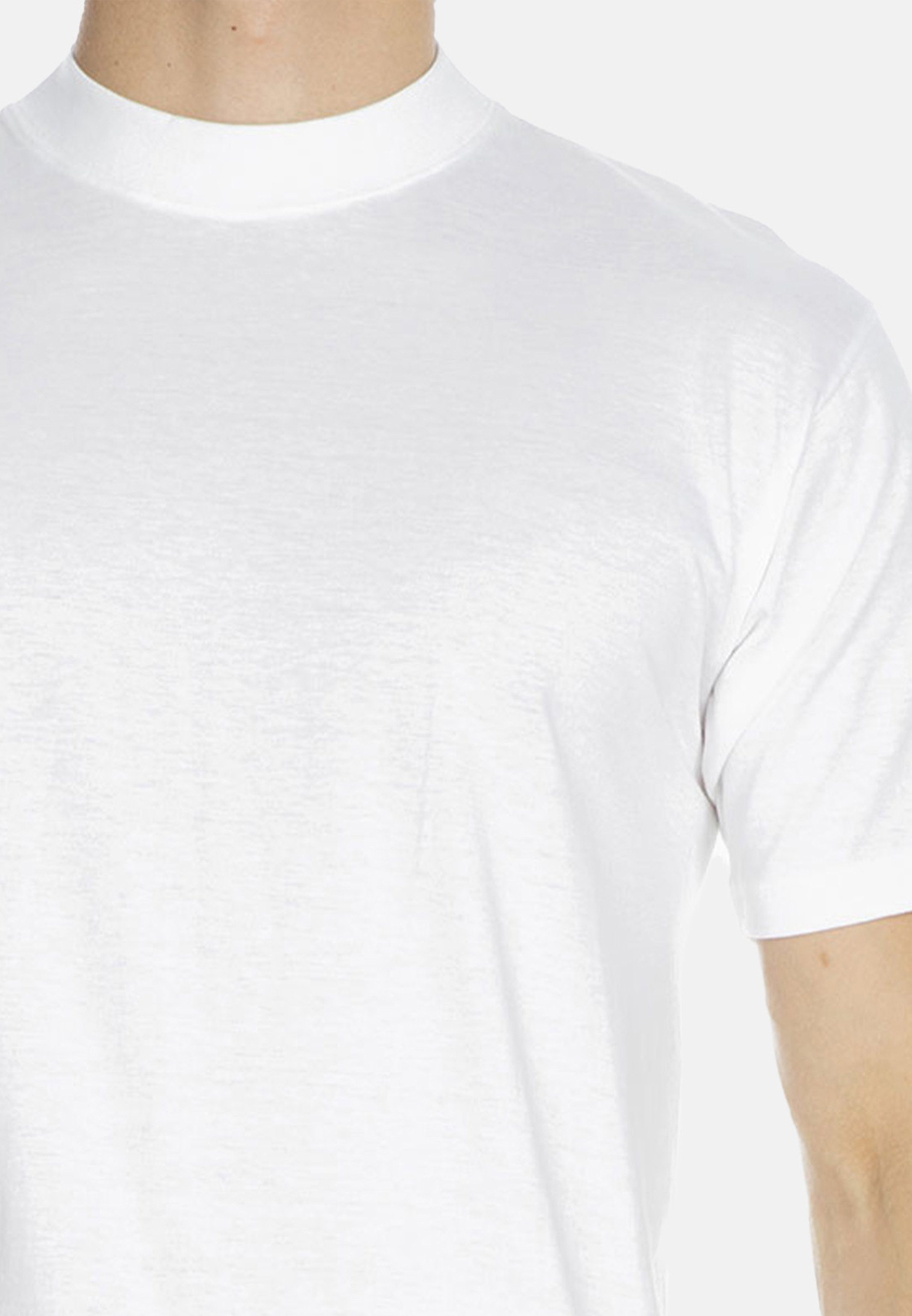 Baumwolle New Rundhals - Unterhemd Weiß Harro T-Shirt Hom Atmungsaktiv (1-St) mit -