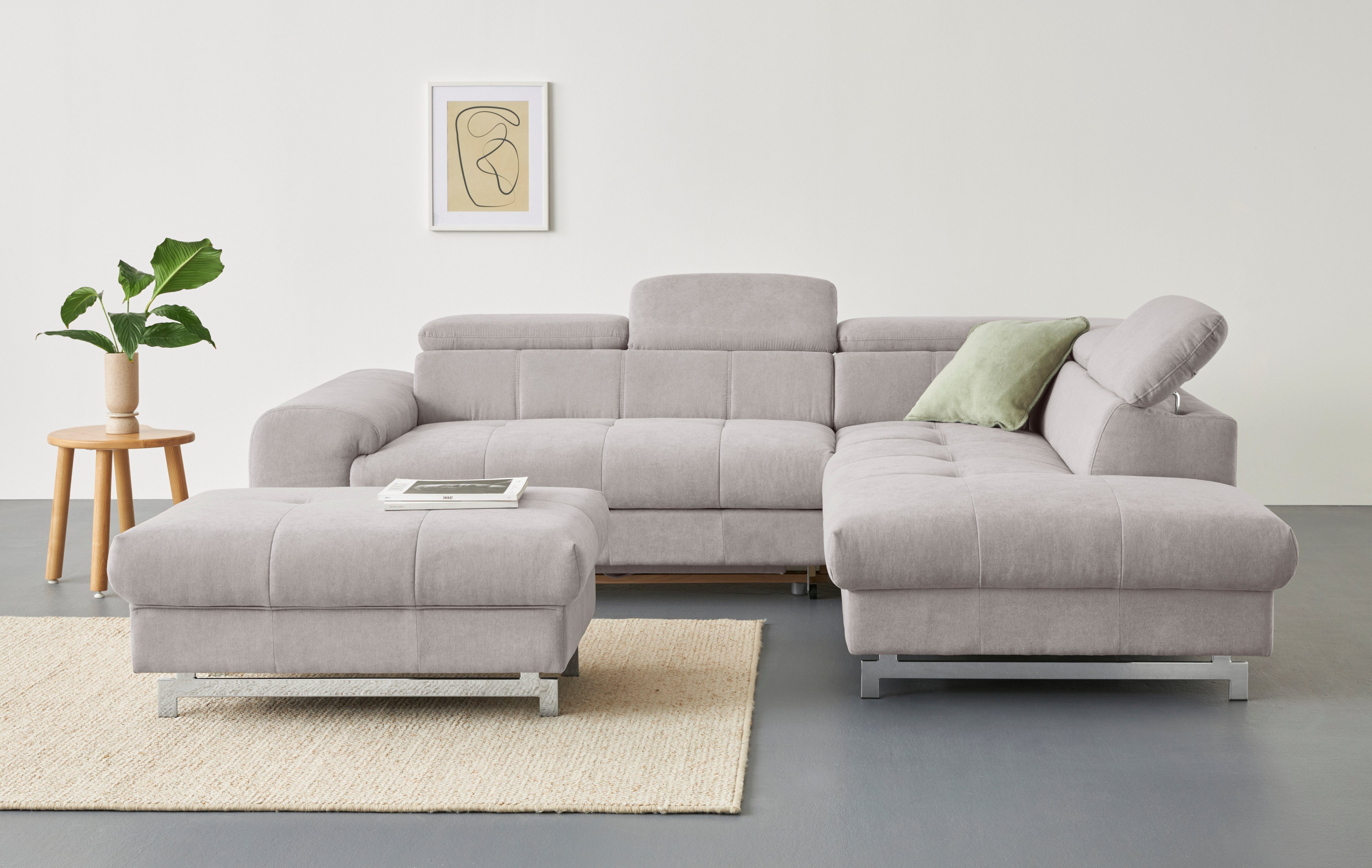 COTTA Ecksofa Chef L-Form, mit Kopfteilverstellung, günstig online kaufen