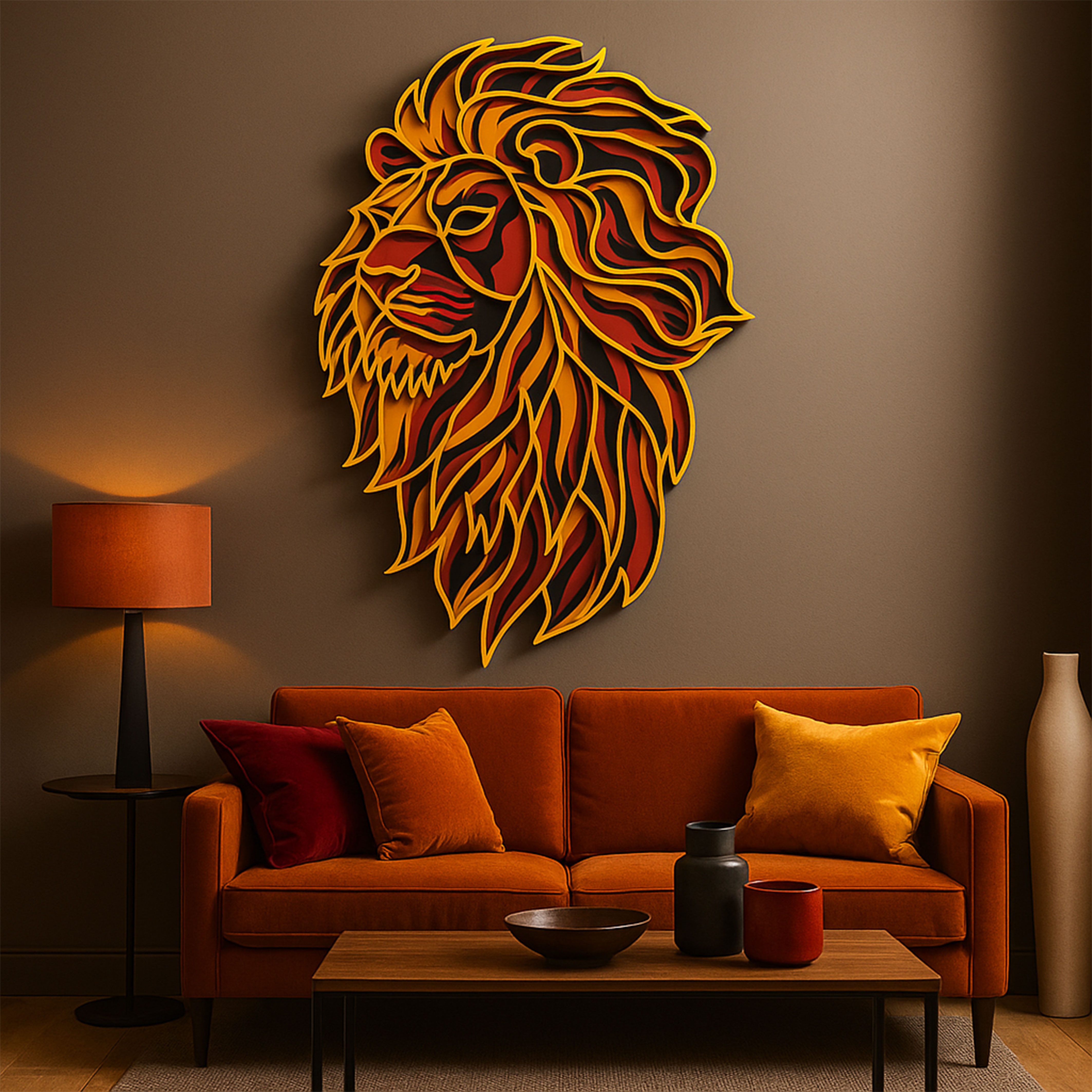 Jungengel Wandbild Galatasaray Löwe 3D Aslan Löwenbild Löwenkopf Wanddeko, günstig online kaufen
