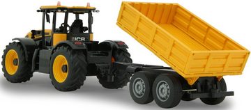 Jamara RC-Auto JCB Fastrac Traktor mit Kippanhänger 1:24 - 2,4 GHz, mit LED-Lichtern