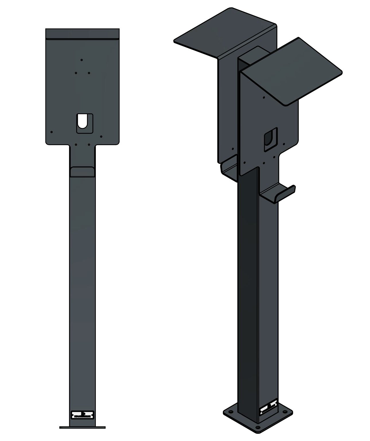 Elektroauto-Ladestation-Halterung Dual Ladesäule "DUO" speziell für ABL EMH1 Wallbox - Stele - S...