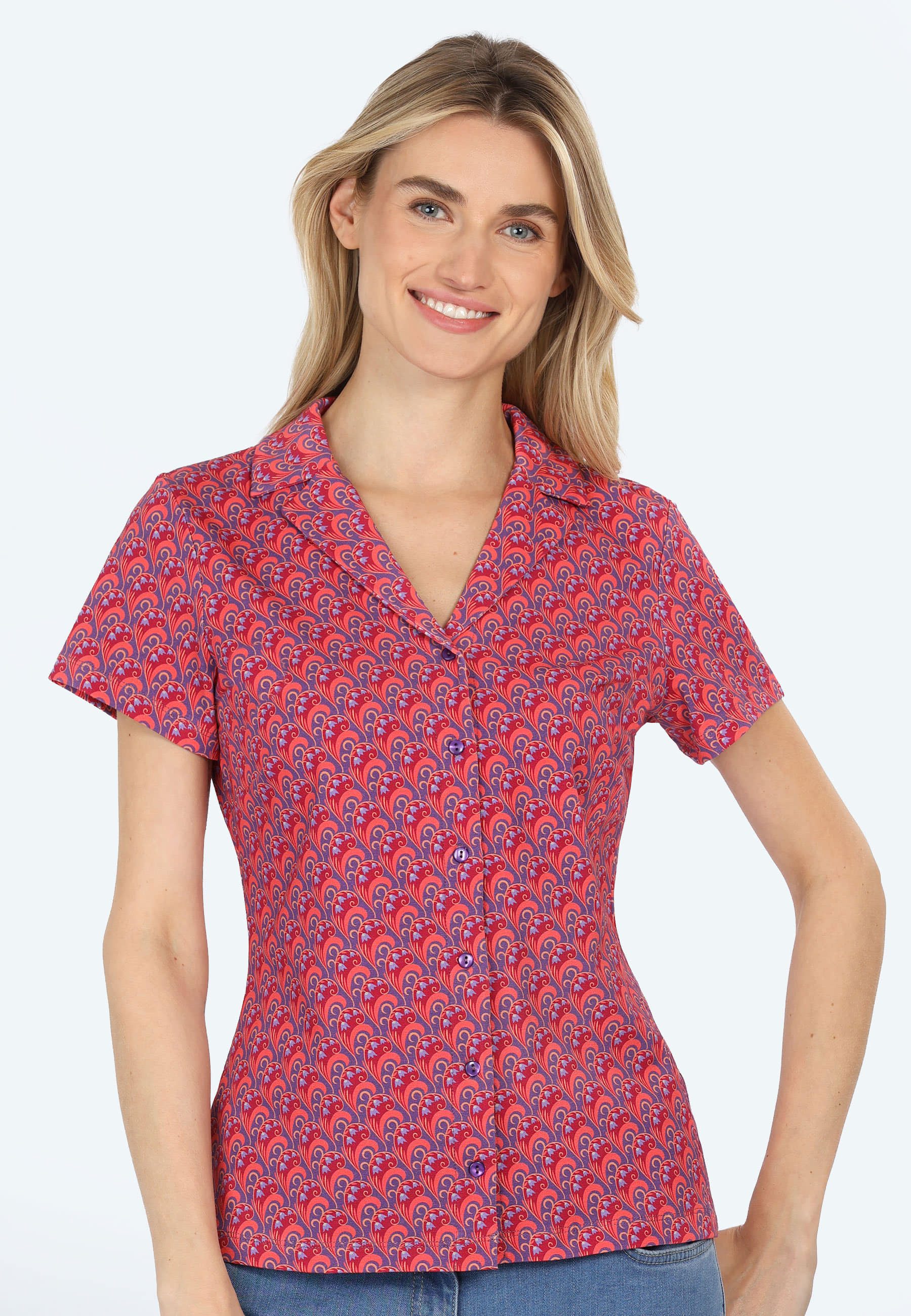 Klassische Bluse Celestina retro flower