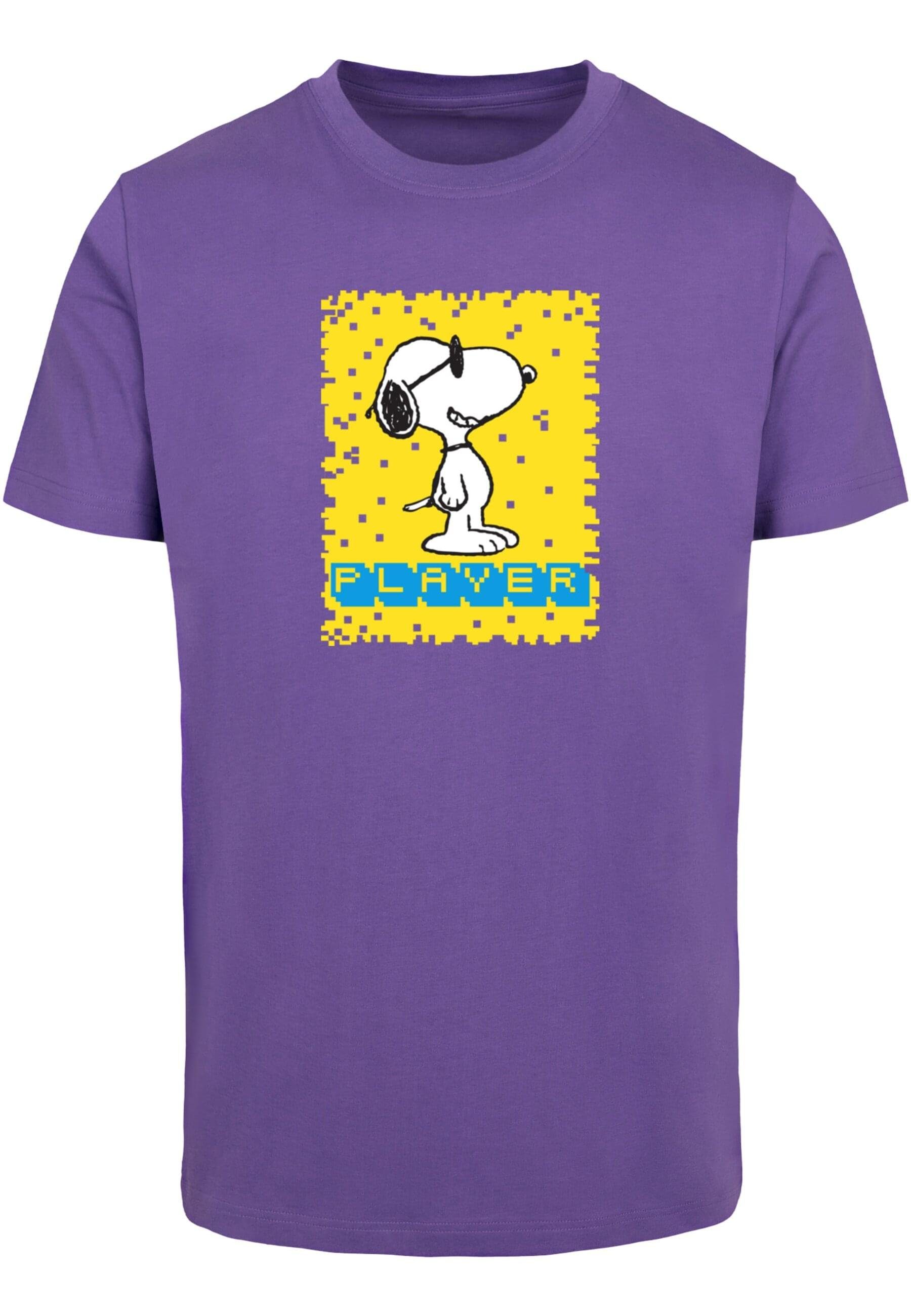 T-Shirt Neck T-Shirt Round Herren (1-tlg) ultraviolet Player Merchcode Peanuts -