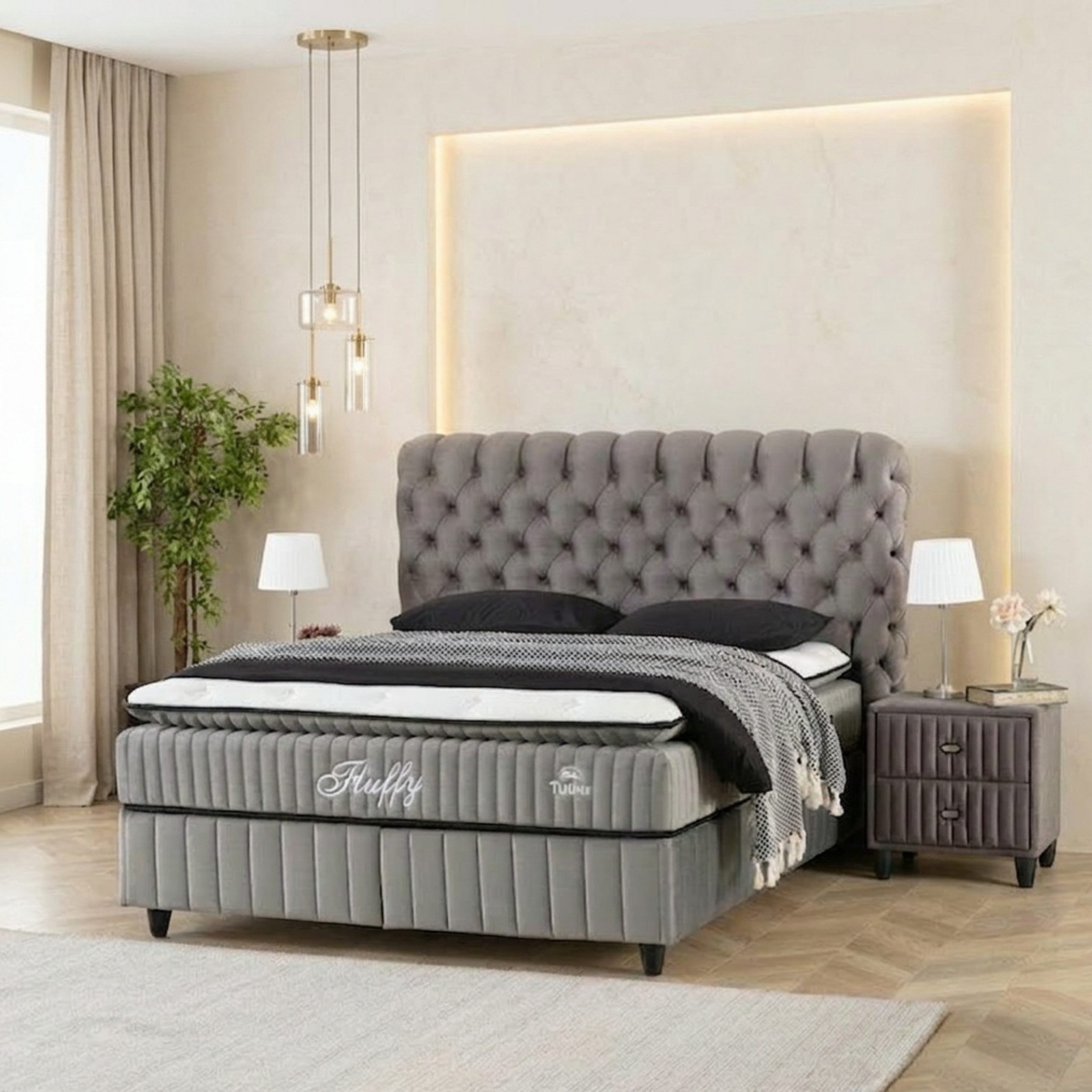 gowoll Boxspringbett mit Matratze mit Topper Comfort Bett Set Doppelbett, Polsterbett (Boxspringbett 140 x 200 Stauraumbett 140 x 200, Boxbett 140x200 Stauraum 140x200), Schlafzimmer Set